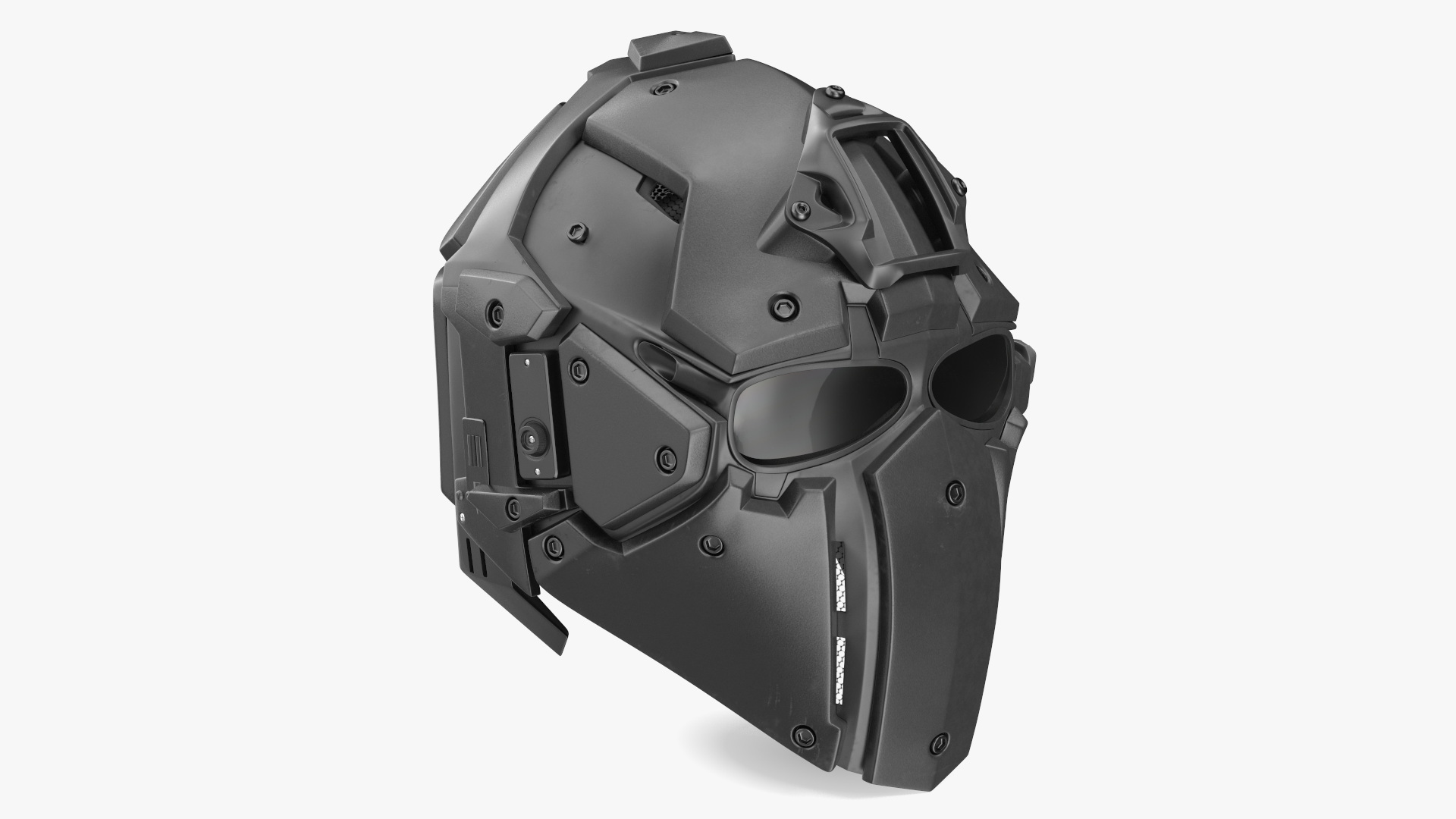 Full Face Bicycle Tactical Helmet Black 3D model