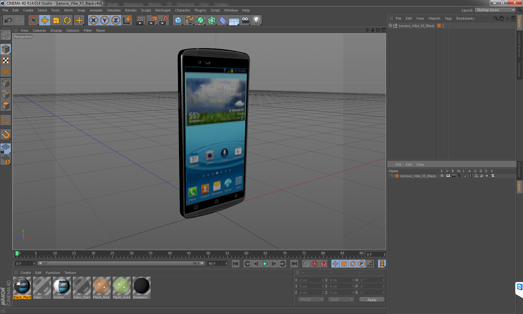 3D model Lenovo Vibe X3 Black