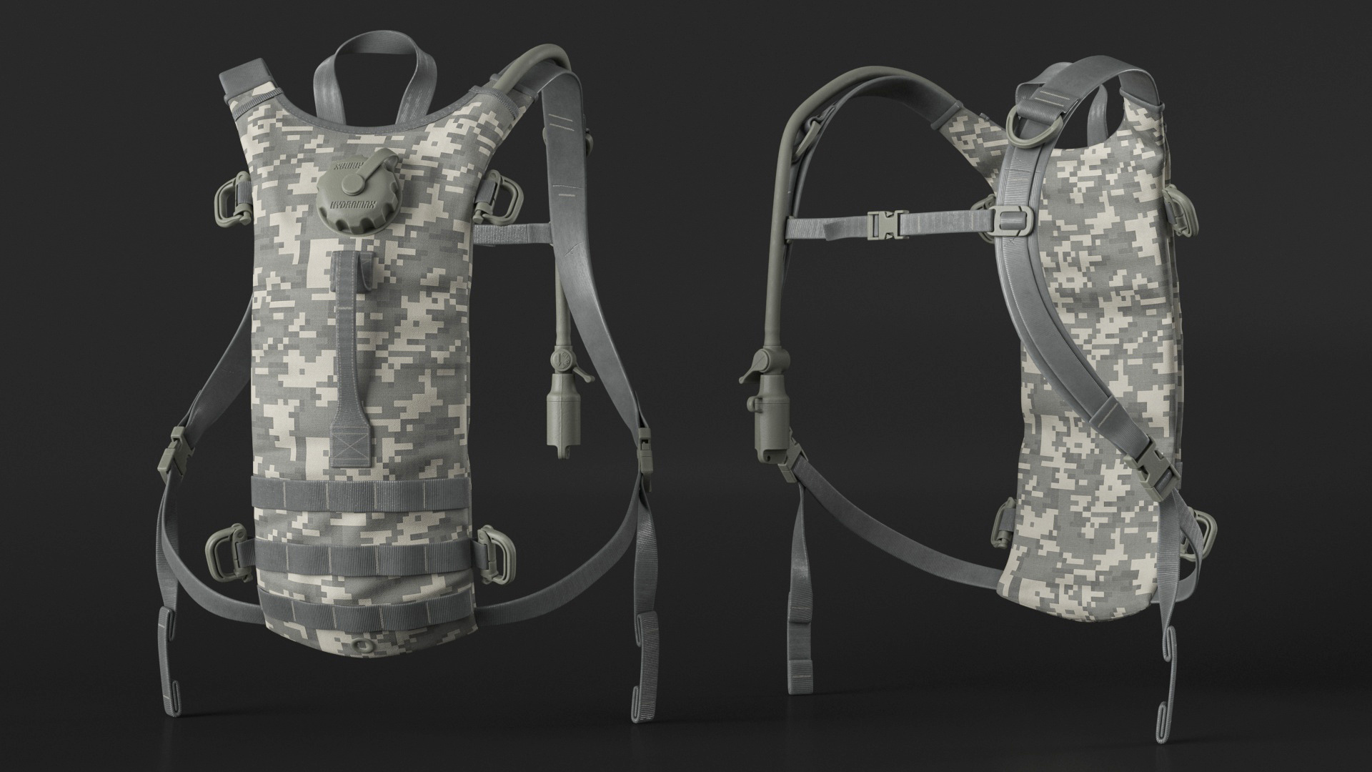 Military Hydration Backpack Carrier Worn Position 3D model