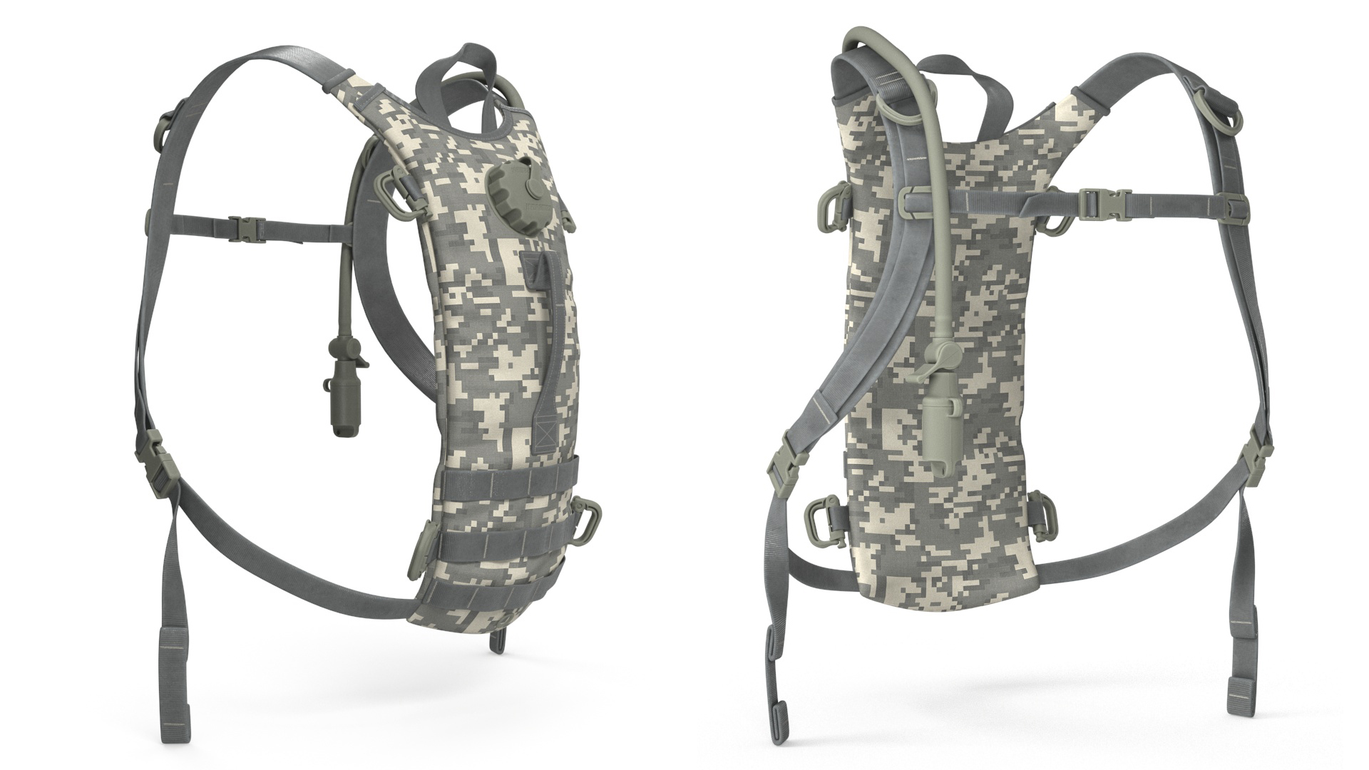 Military Hydration Backpack Carrier Worn Position 3D model