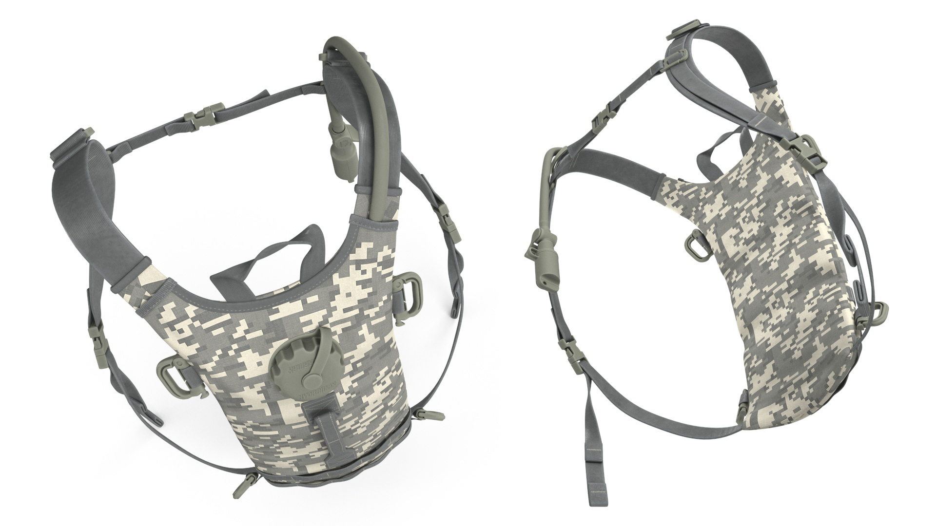 Military Hydration Backpack Carrier Worn Position 3D model
