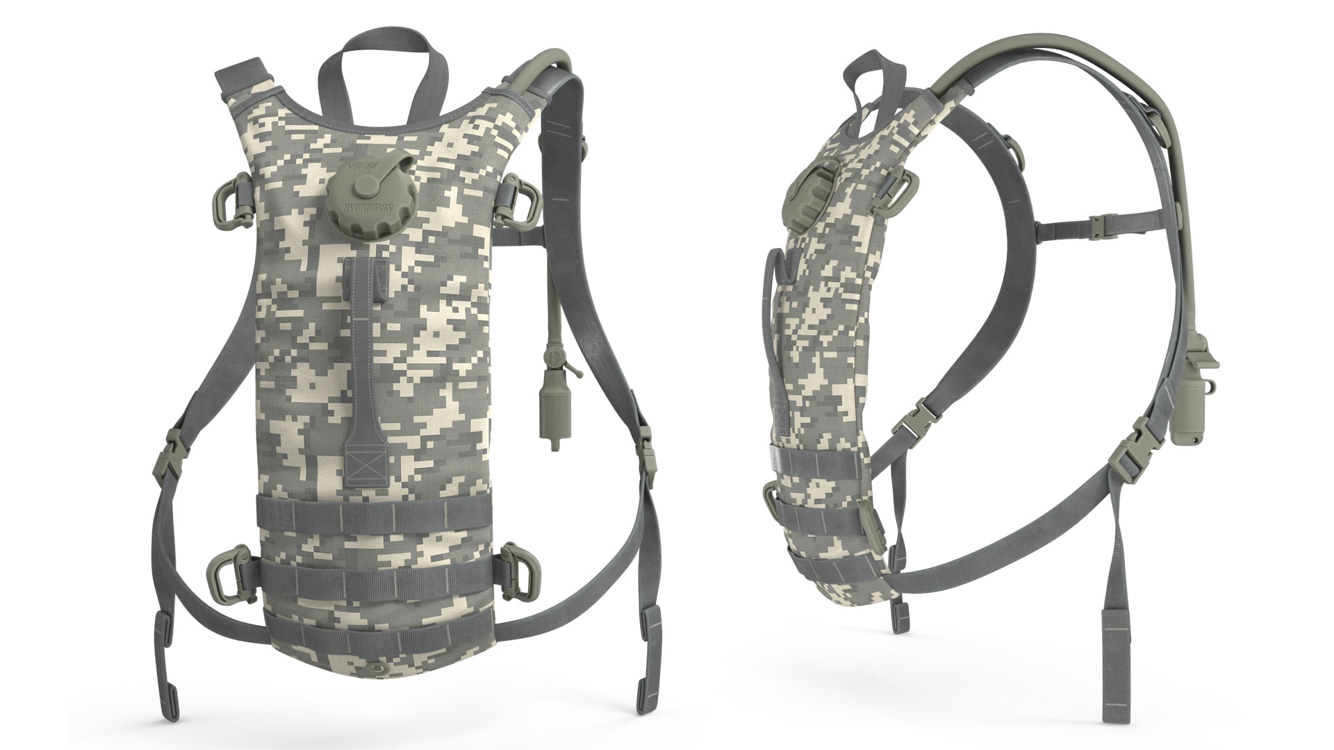 Military Hydration Backpack Carrier Worn Position 3D model