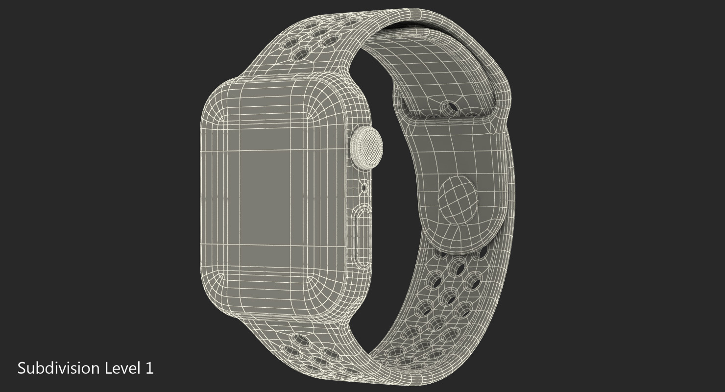 3D Apple Watch Series 4 Nike Black