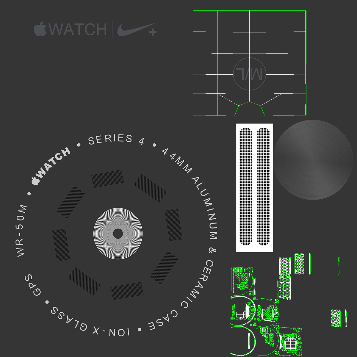 3D Apple Watch Series 4 Nike Black