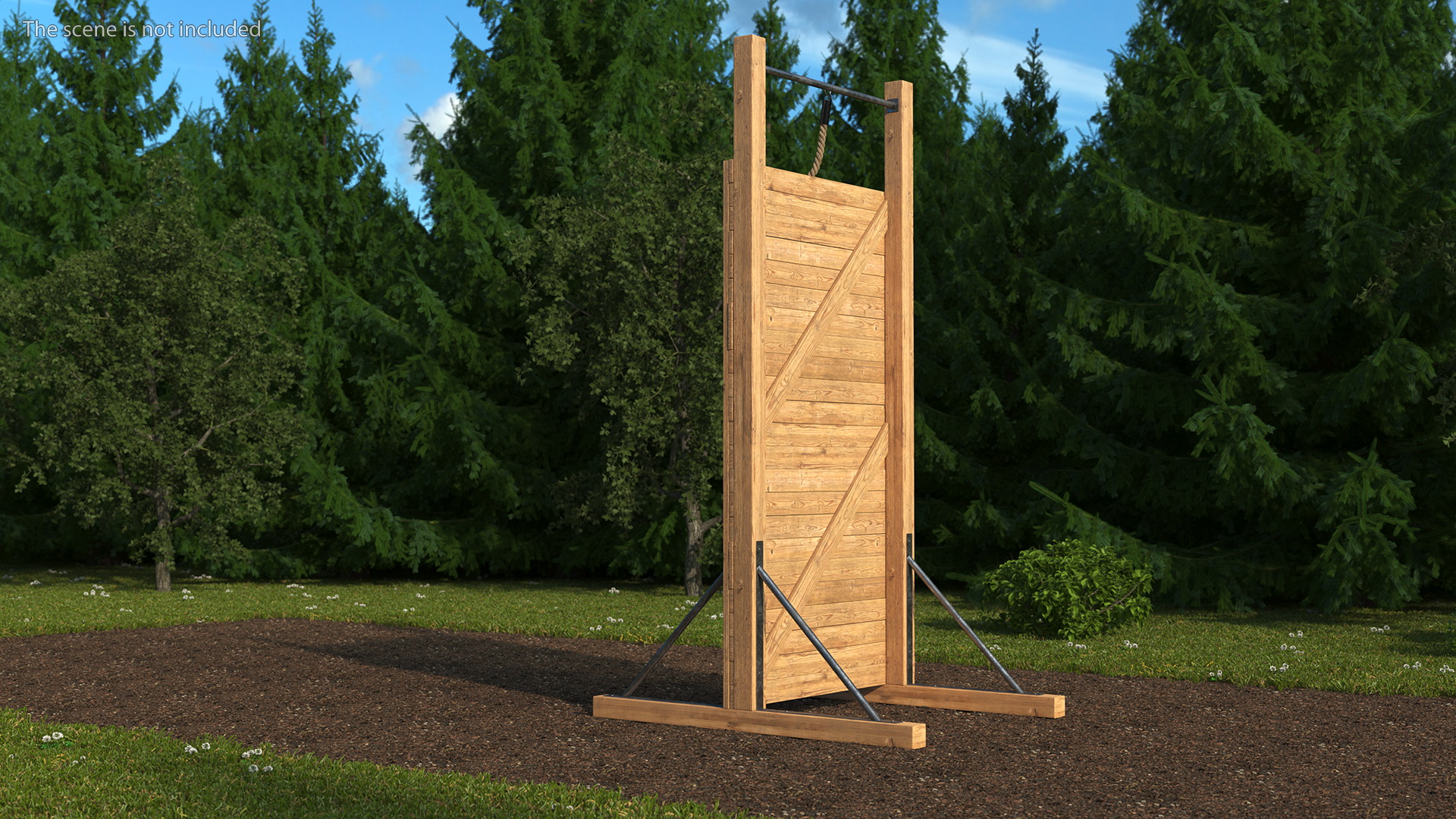 Obstacle Course Wall with Rope Old 3D model