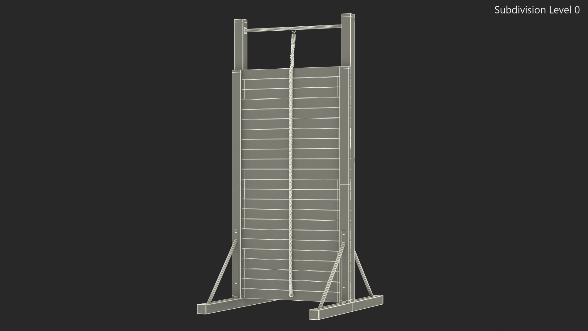 Obstacle Course Wall with Rope Old 3D model