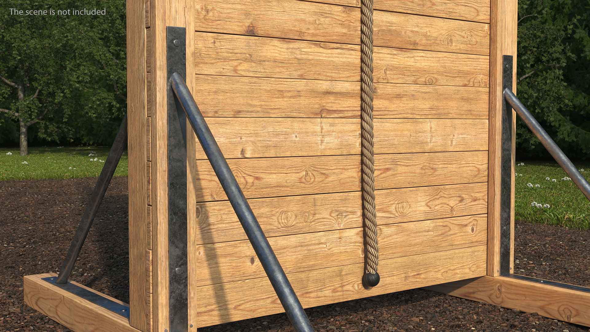 Obstacle Course Wall with Rope Old 3D model