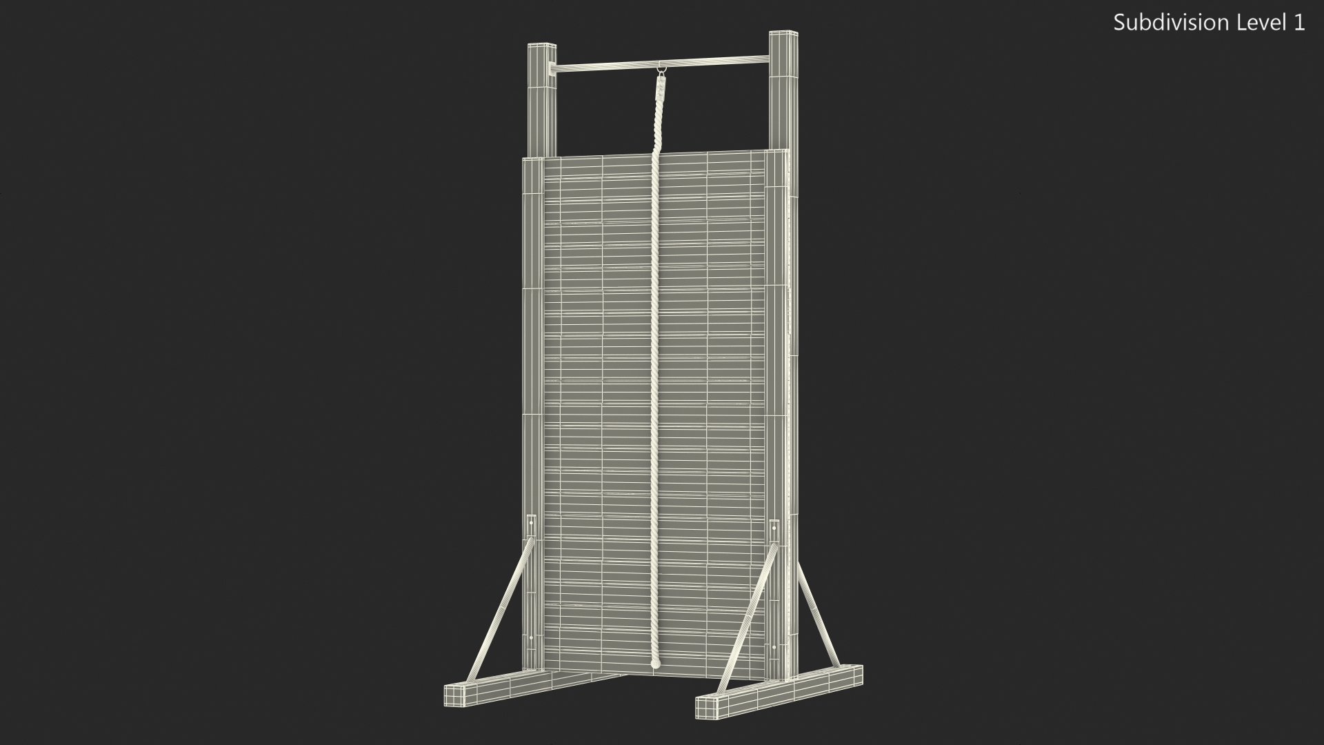 Obstacle Course Wall with Rope Old 3D model