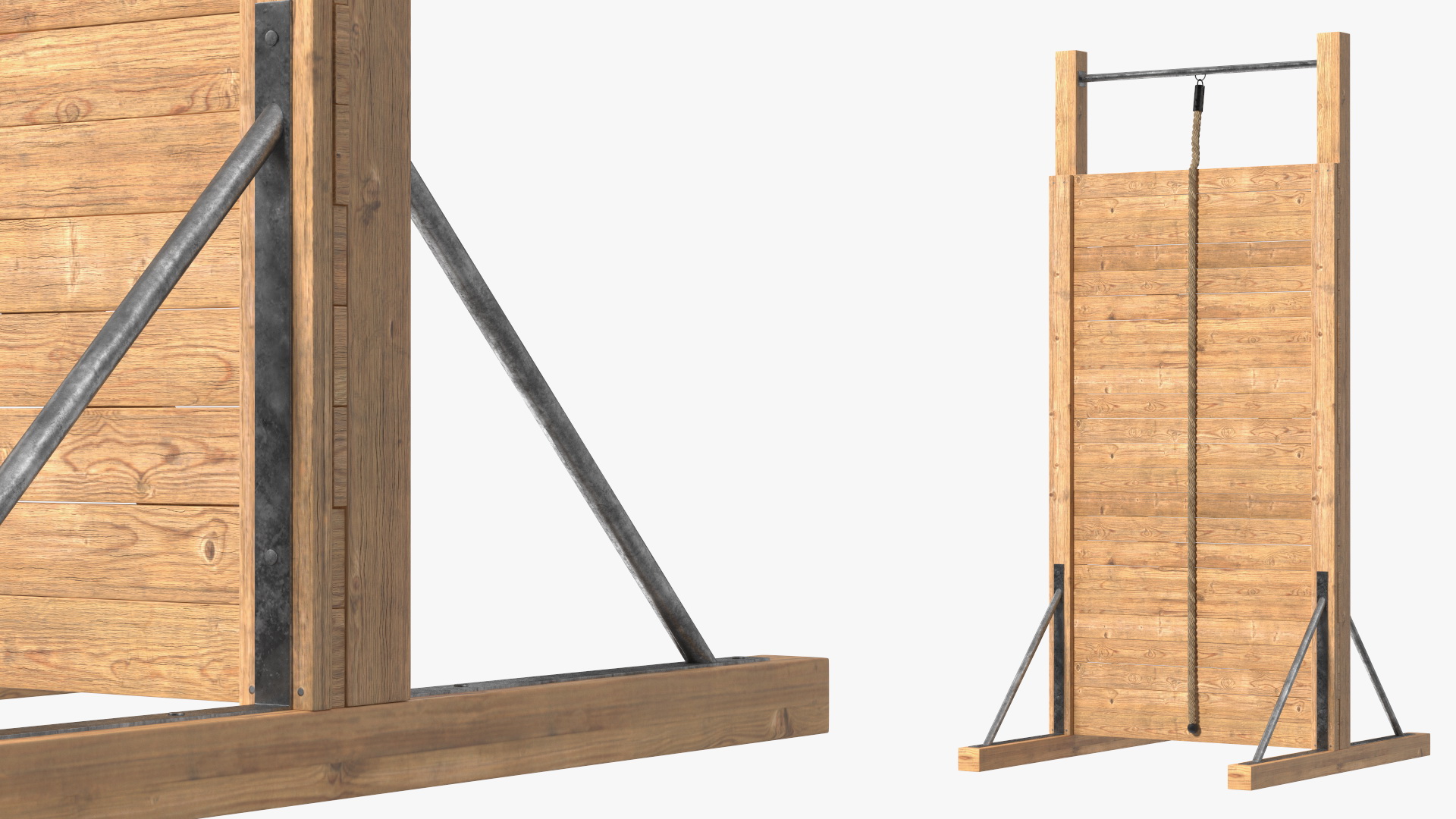 Obstacle Course Wall with Rope Old 3D model
