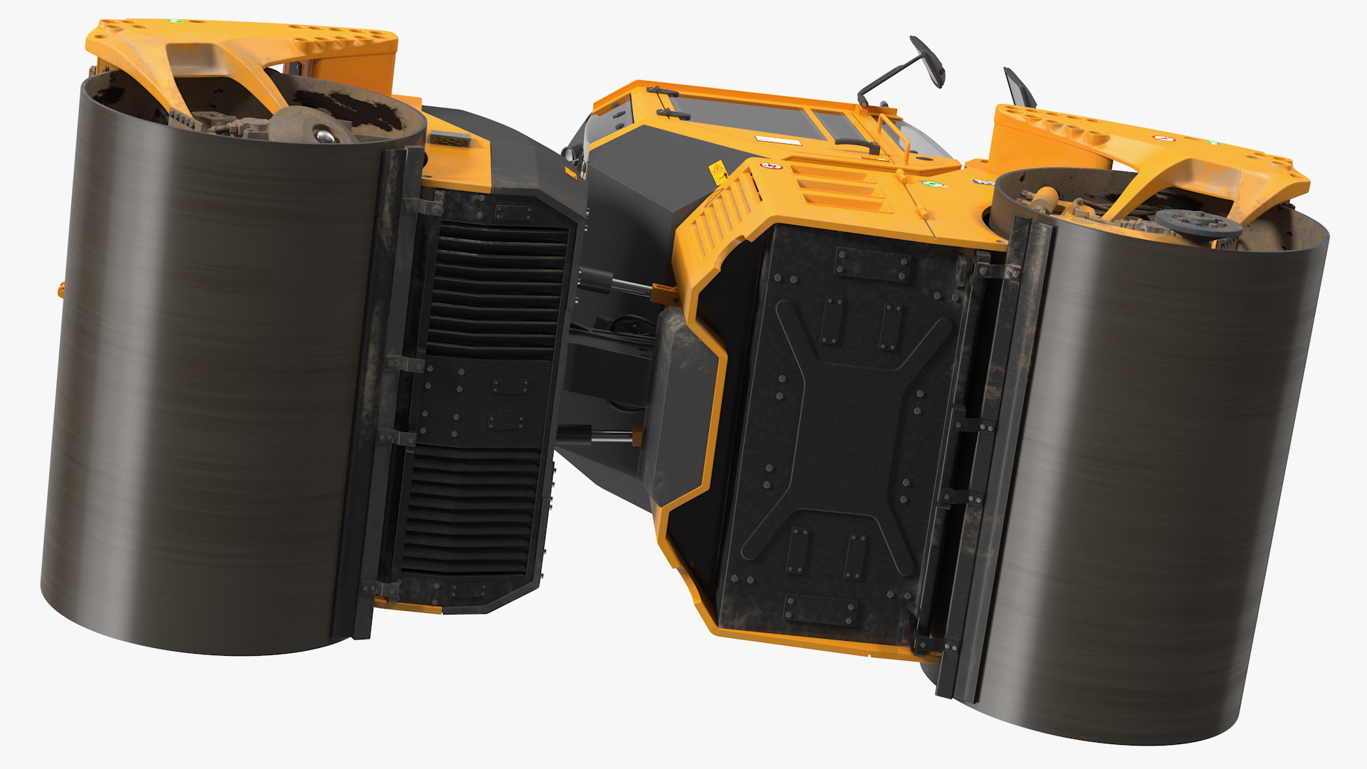 3D Articulated Tandem Road Roller Dusty