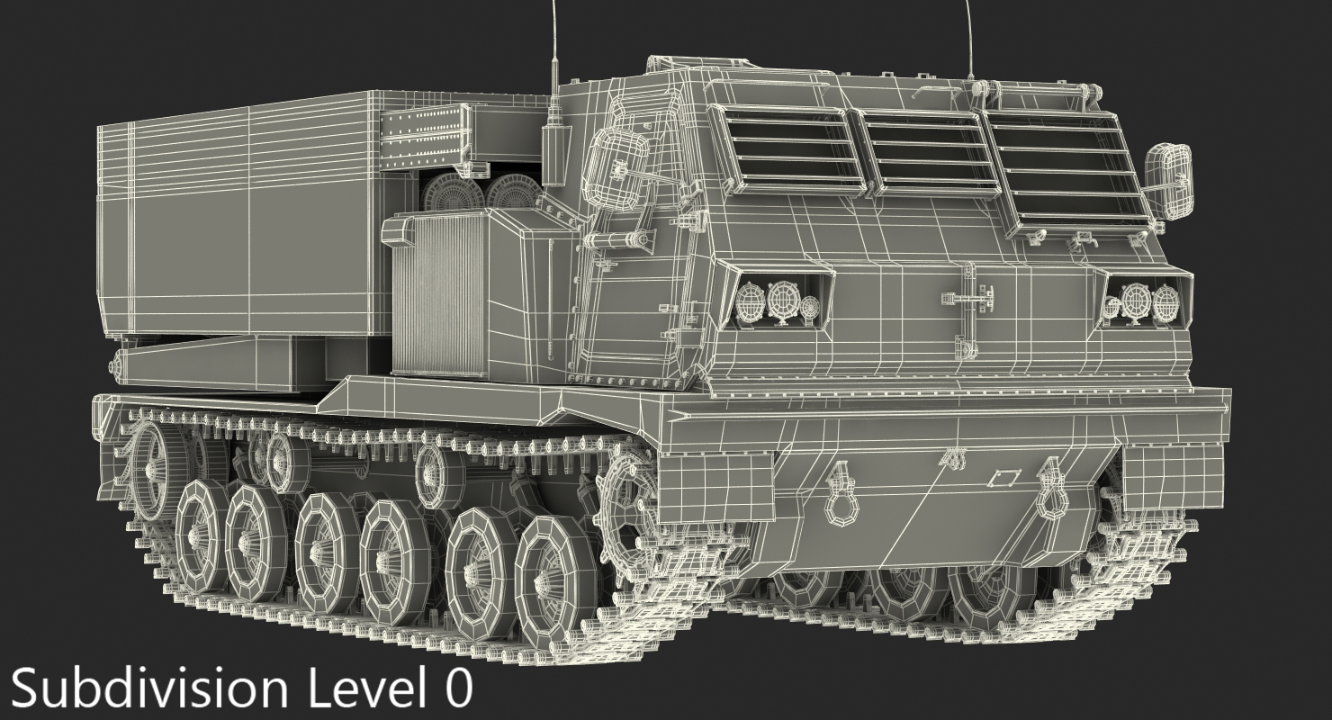 3D M270 MLRS Desert Rigged model