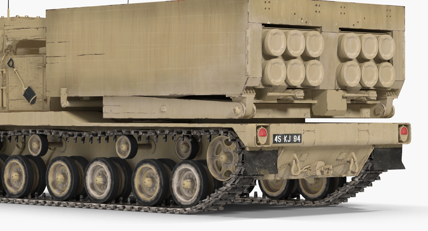 3D M270 MLRS Desert Rigged model