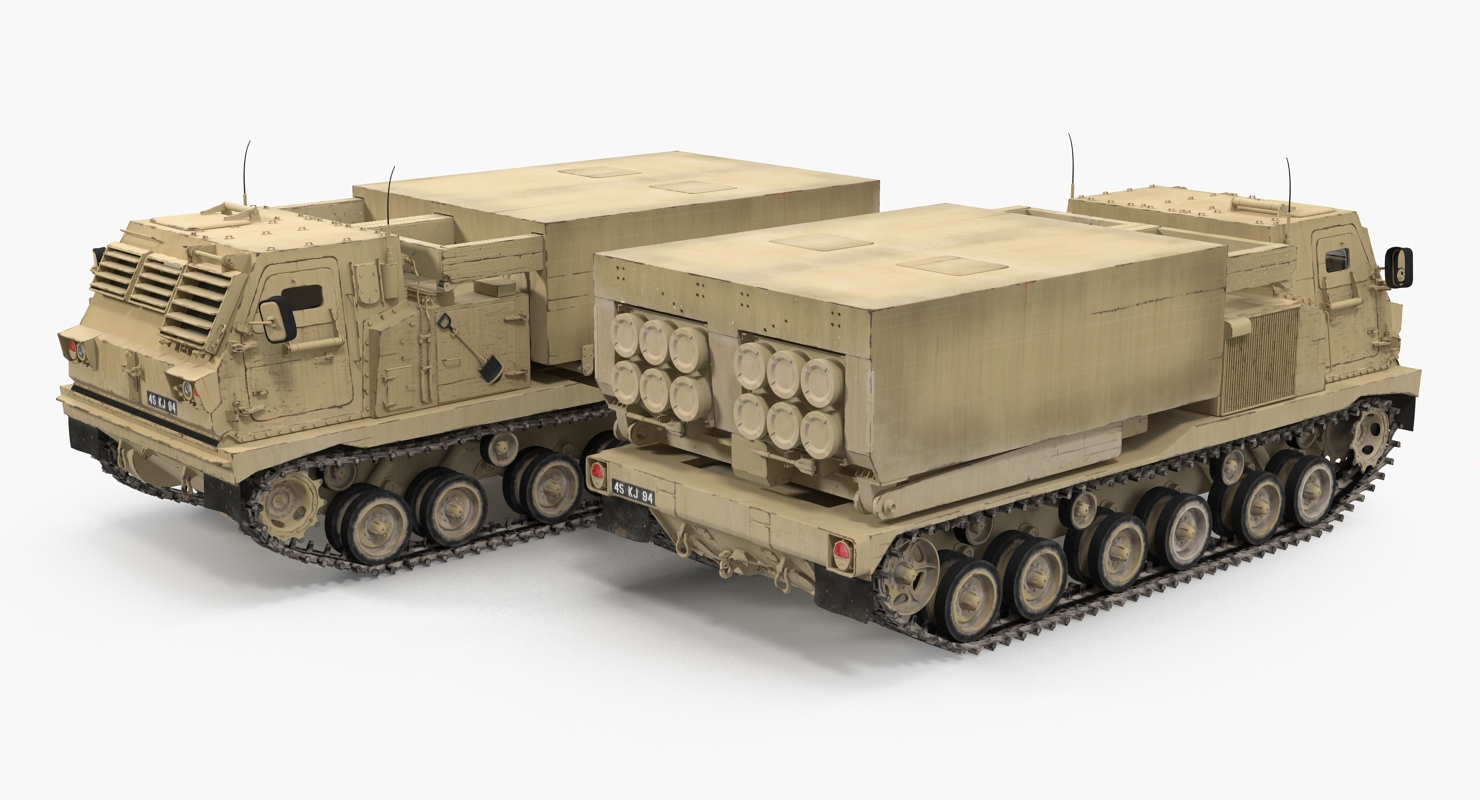 3D M270 MLRS Desert Rigged model