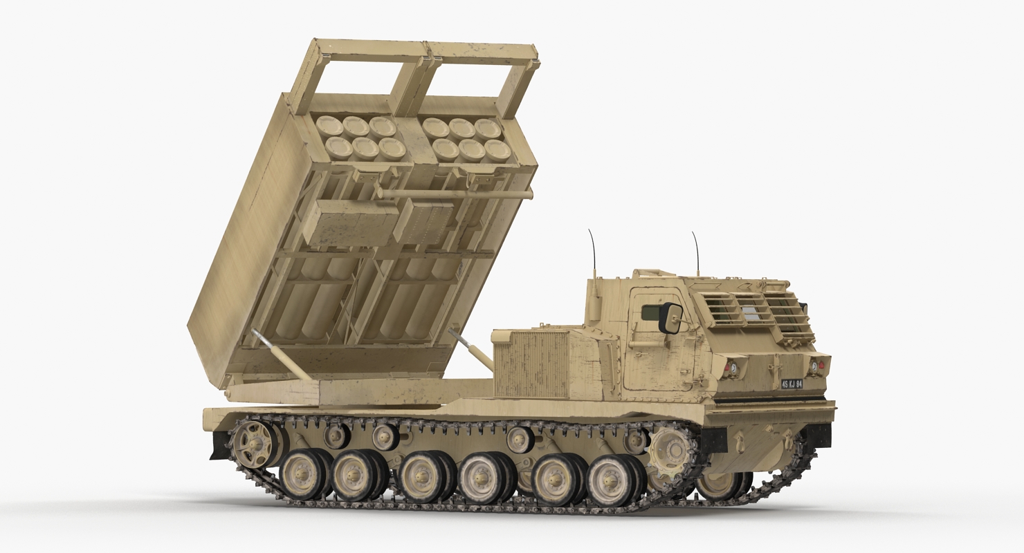 3D M270 MLRS Desert Rigged model