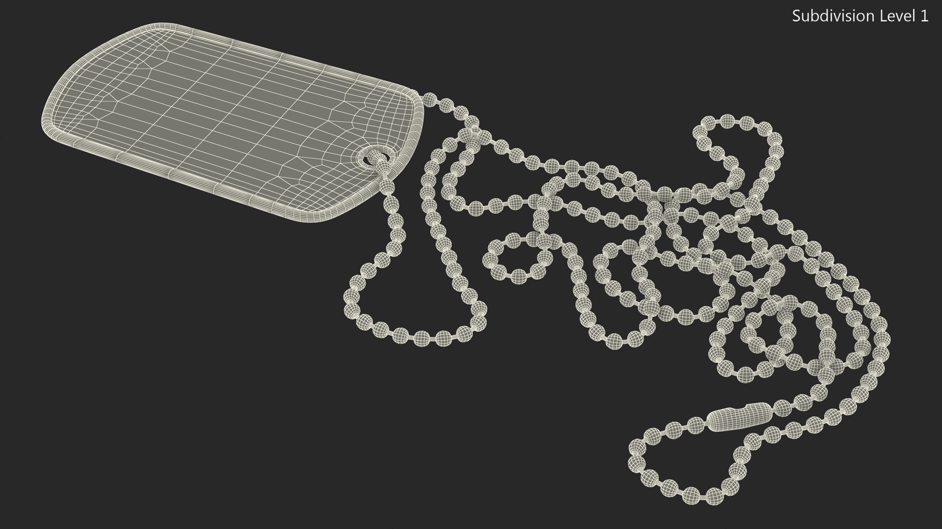 3D Military Dog Tag with Chain Blank model