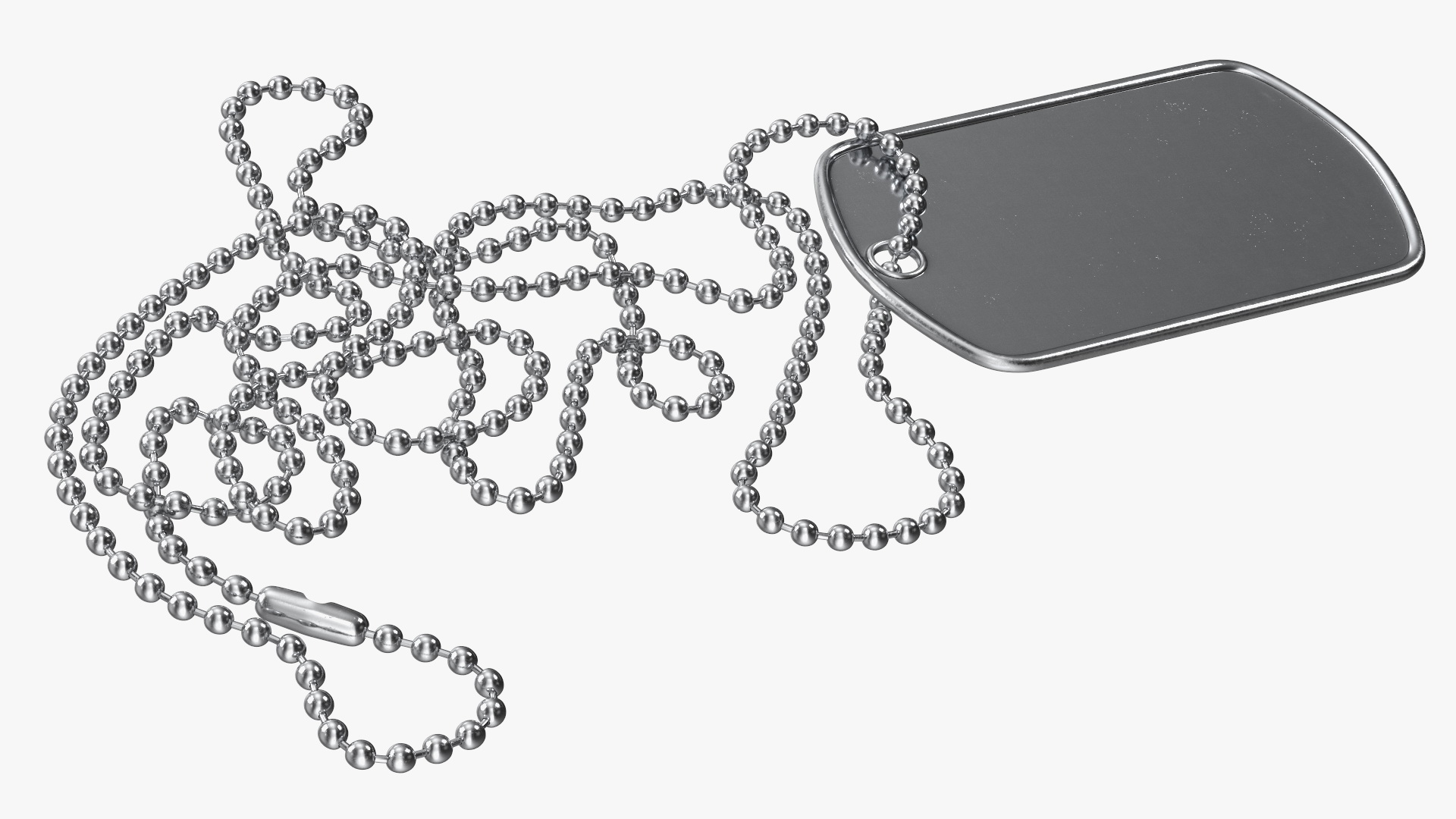 3D Military Dog Tag with Chain Blank model