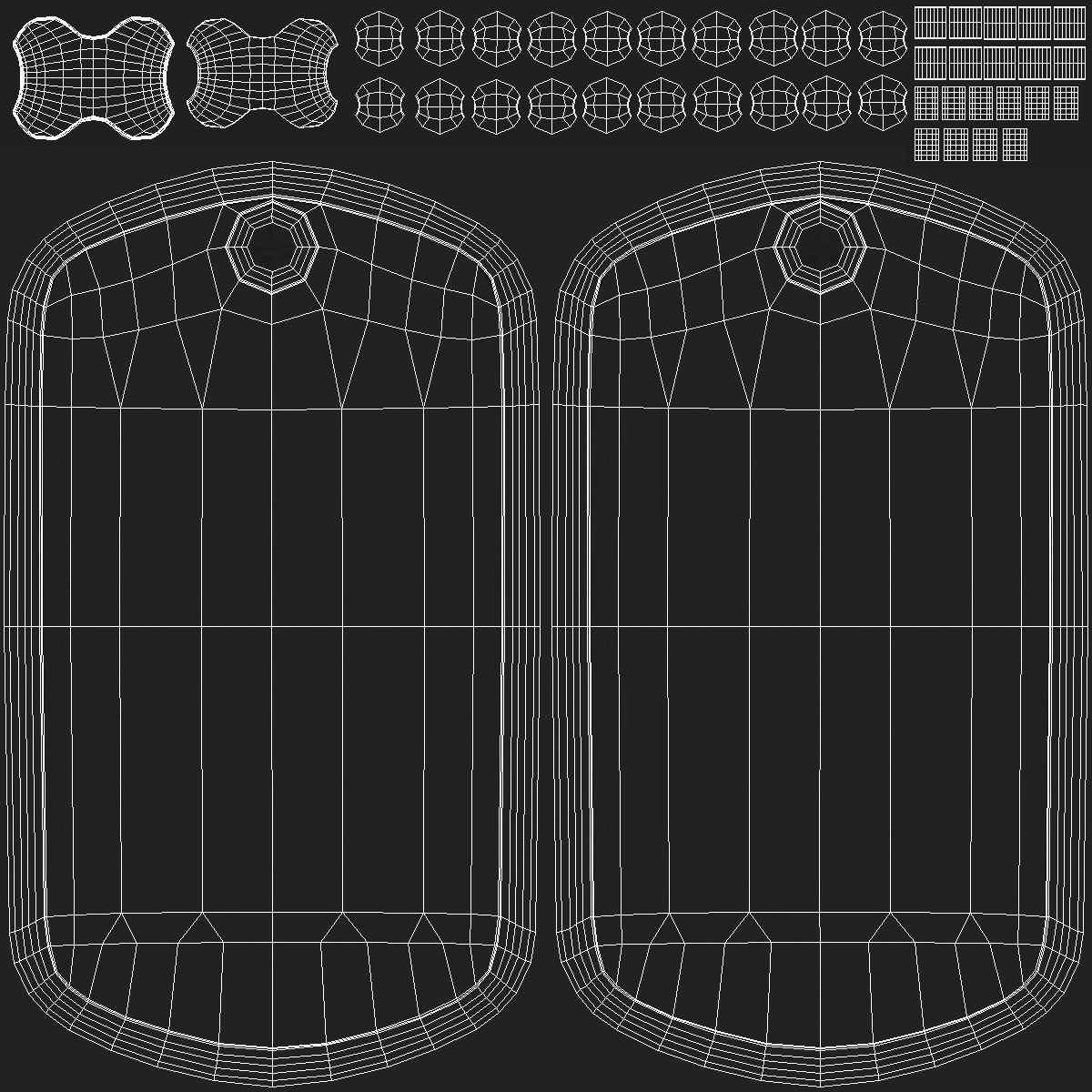 3D Military Dog Tag with Chain Blank model