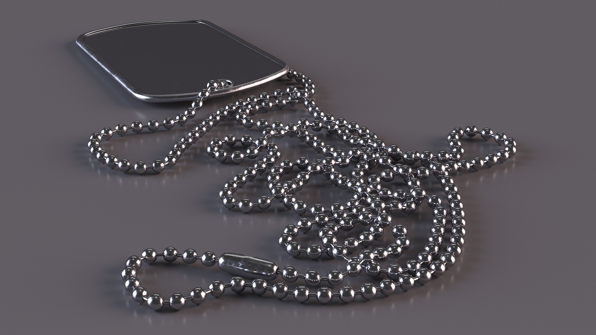 3D Military Dog Tag with Chain Blank model