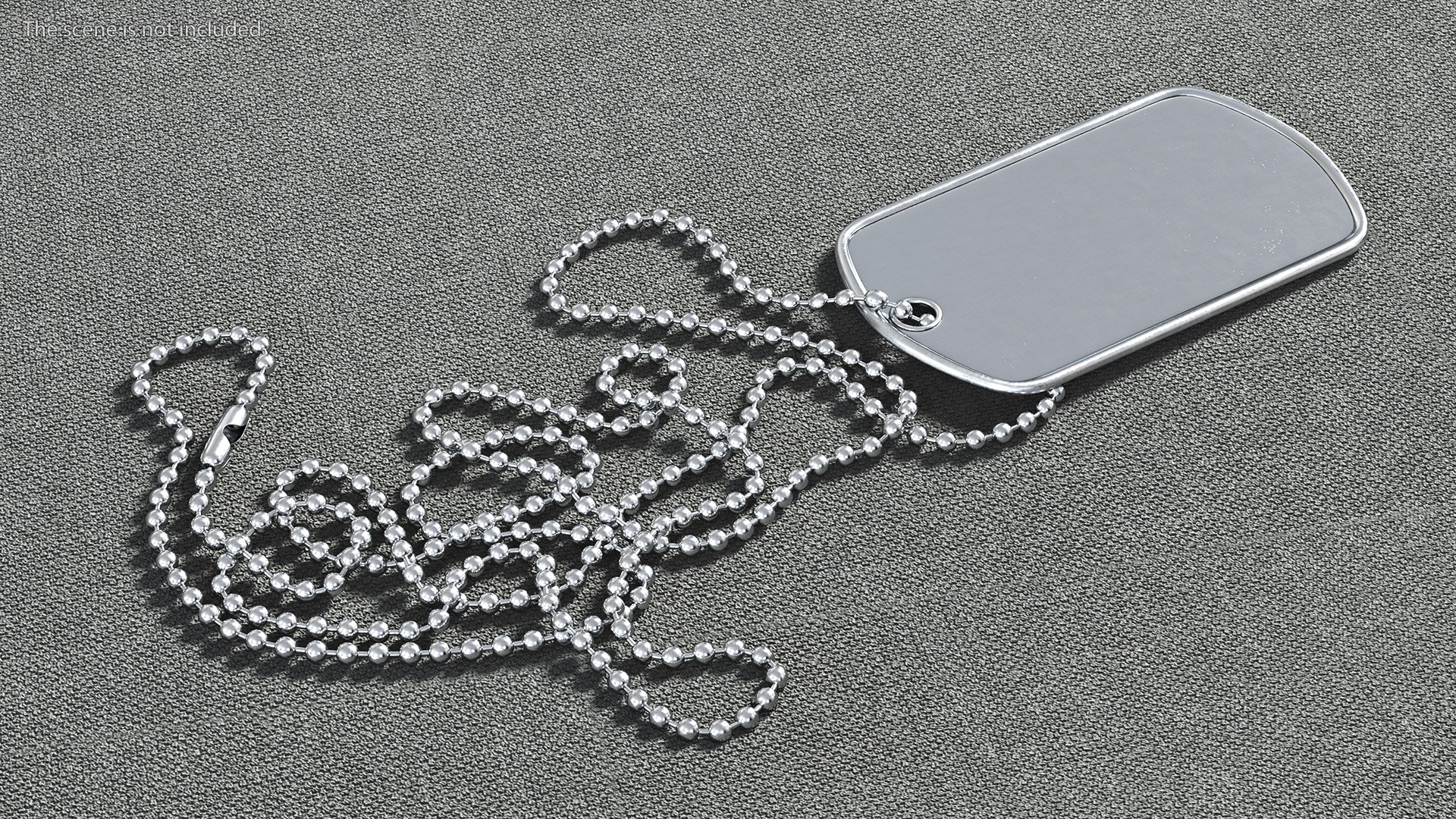 3D Military Dog Tag with Chain Blank model