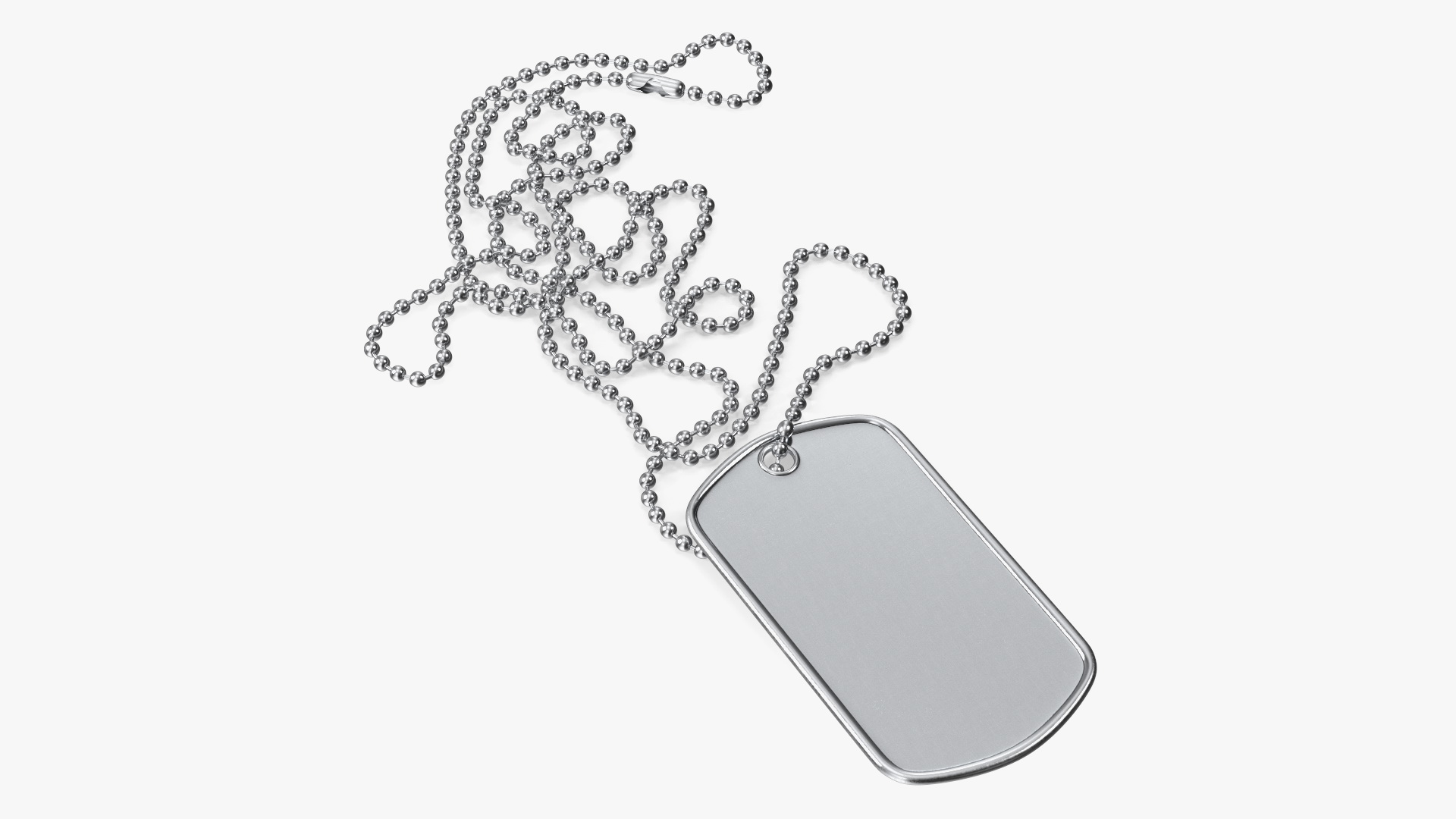 3D Military Dog Tag with Chain Blank model