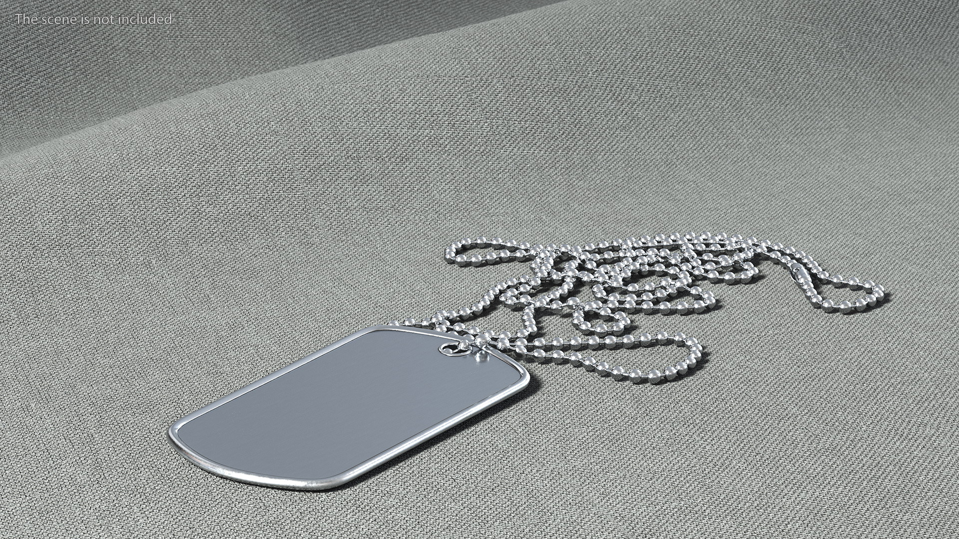 3D Military Dog Tag with Chain Blank model