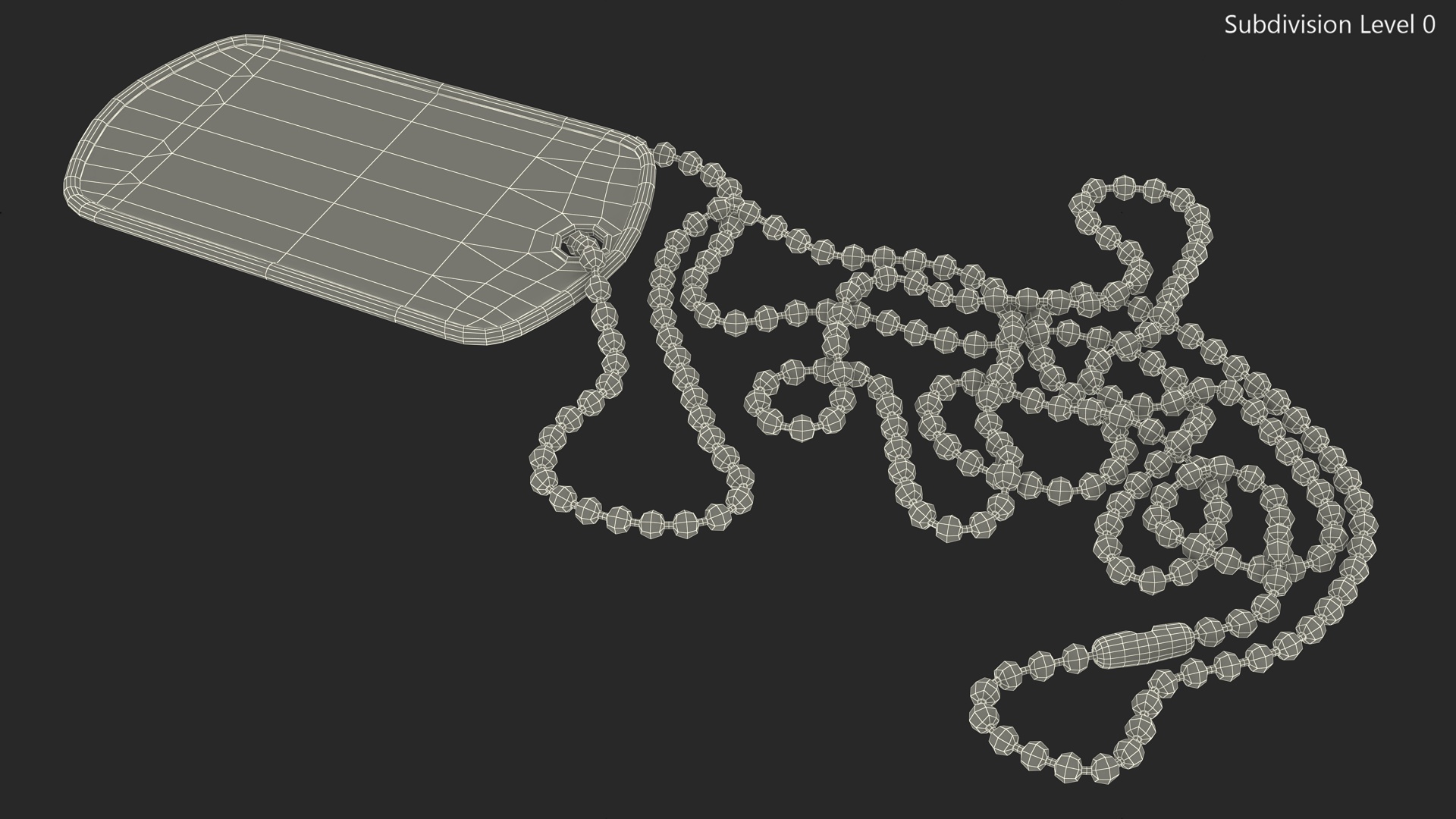 3D Military Dog Tag with Chain Blank model
