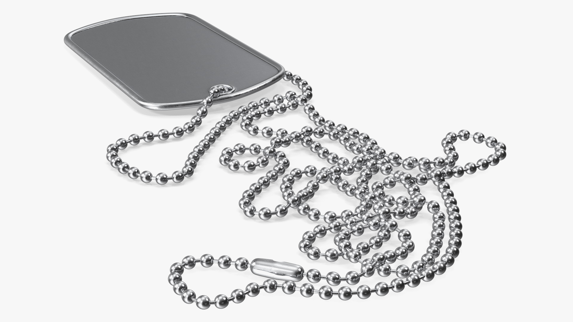 3D Military Dog Tag with Chain Blank model