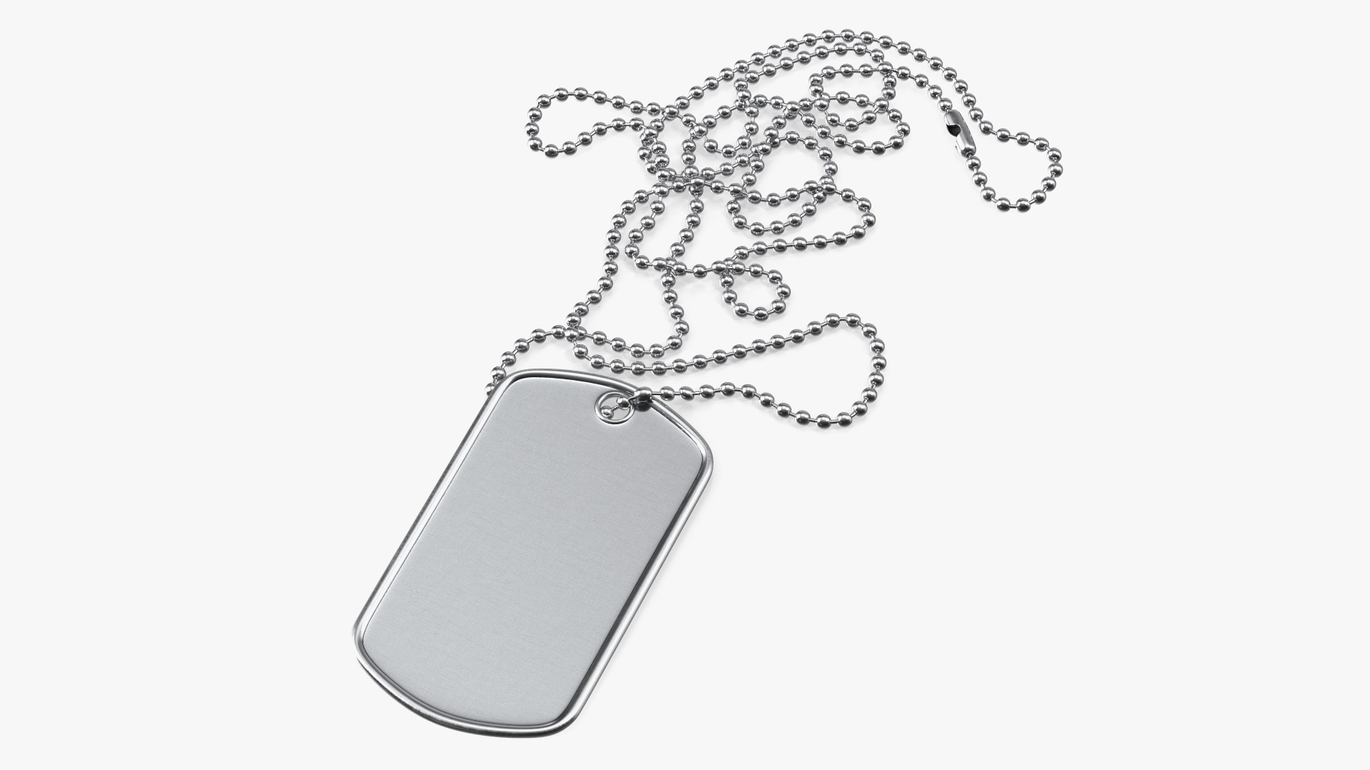 3D Military Dog Tag with Chain Blank model