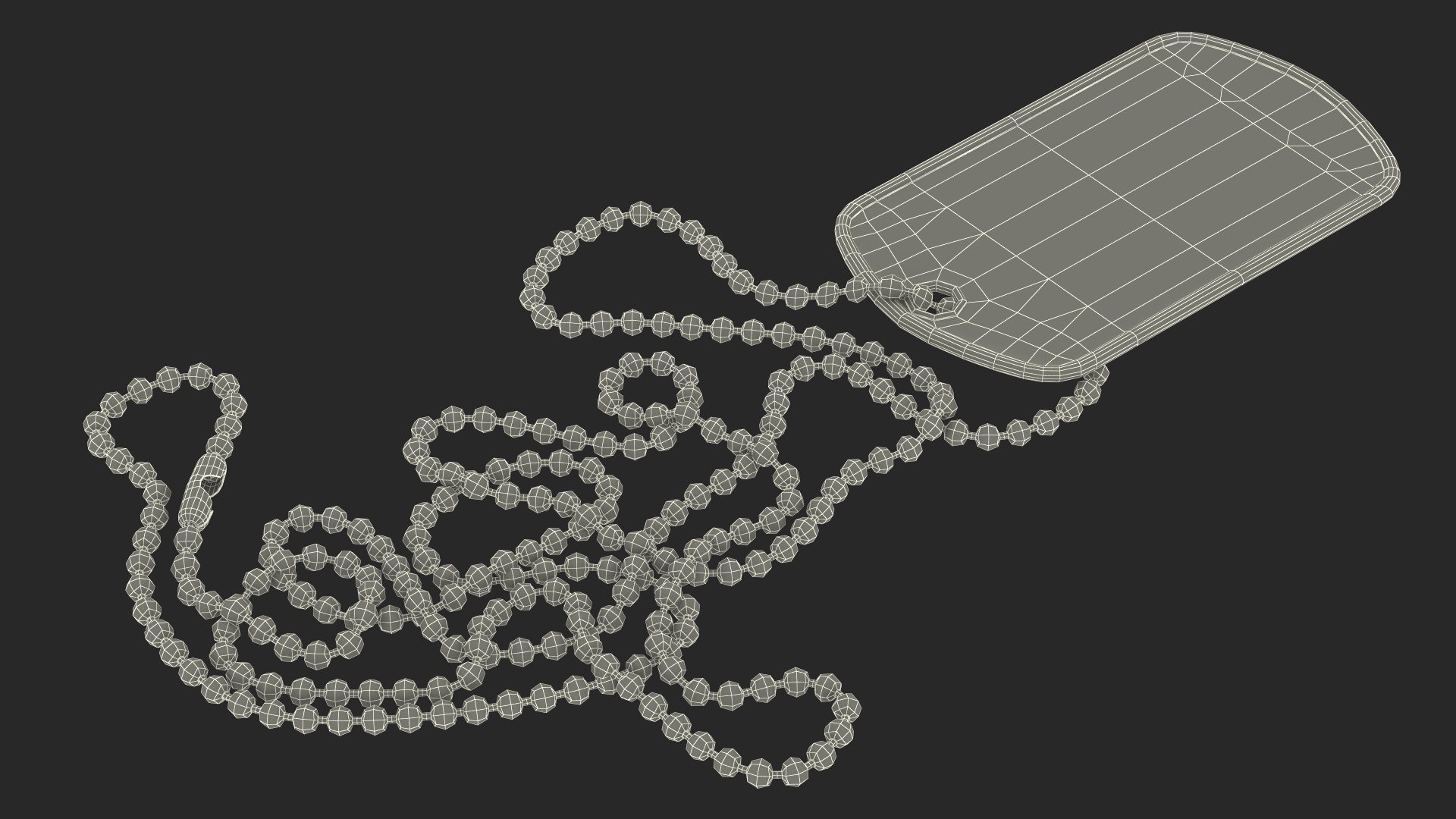 3D Military Dog Tag with Chain Blank model