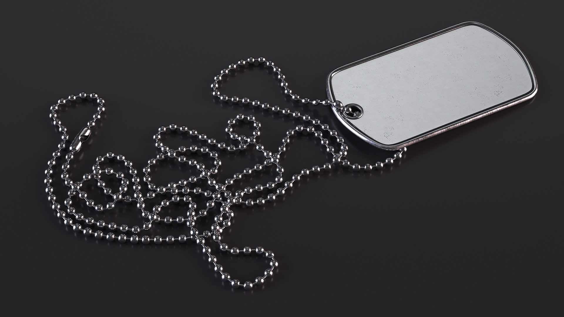 3D Military Dog Tag with Chain Blank model