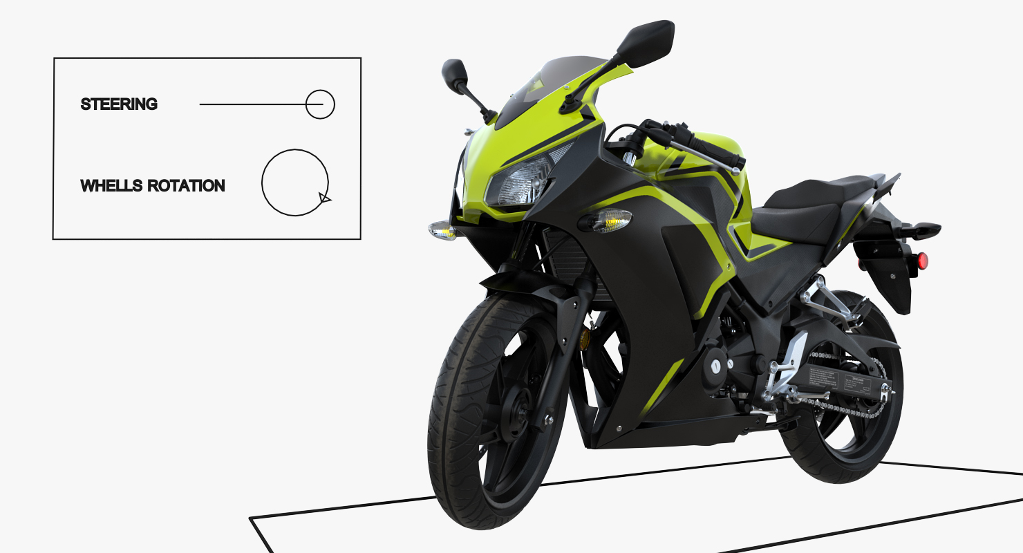 Lightweight Motorcycle Generic Rigged 3D
