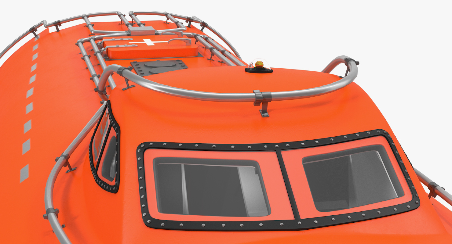 Electric Powered Lifeboat Rigged 3D