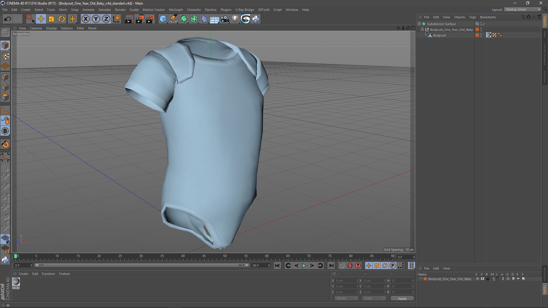 3D Bodysuit One Year Old Baby