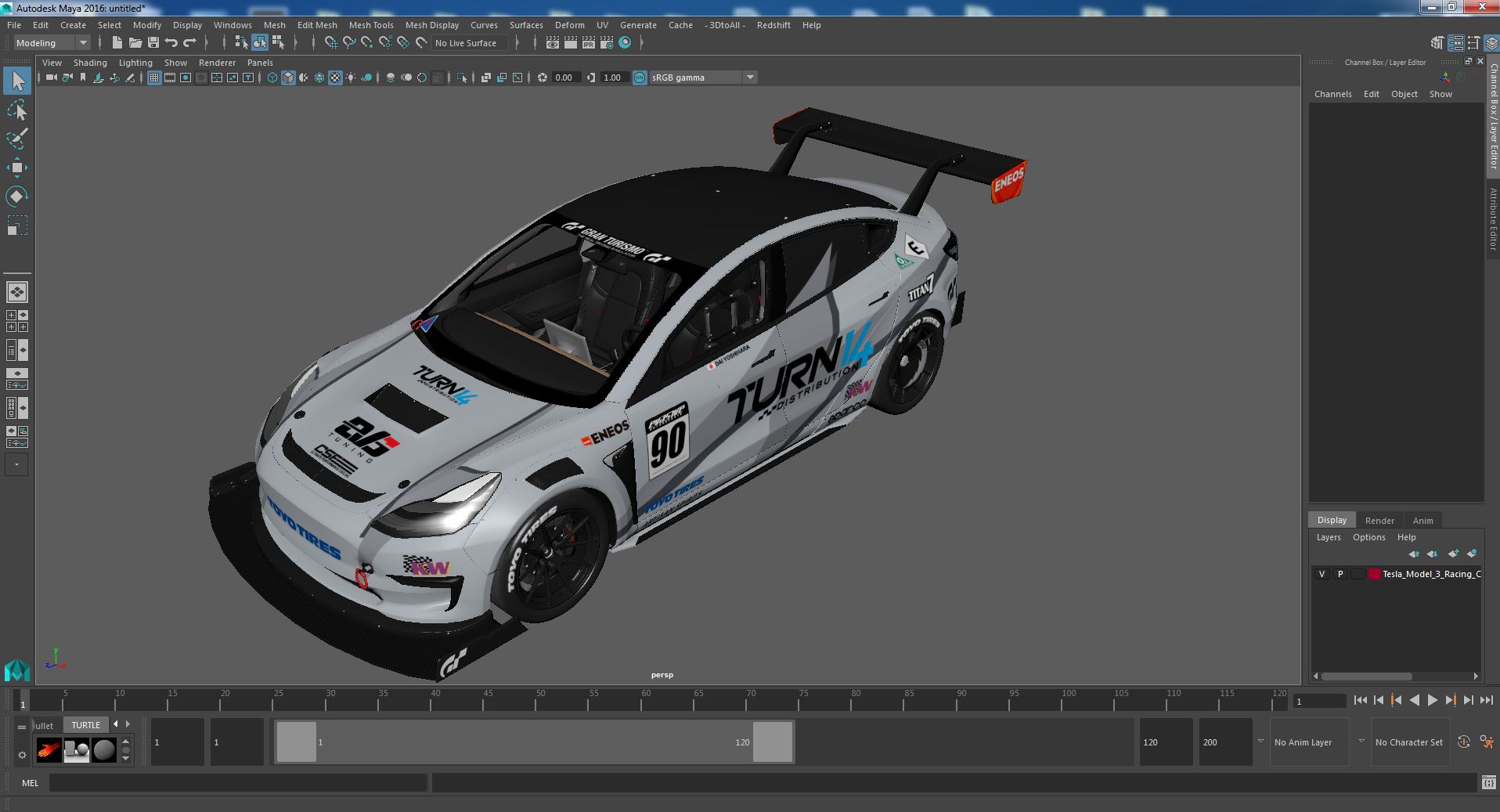 Tesla Model 3 Racing Car 3D model