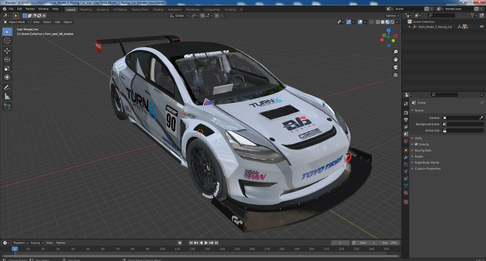 Tesla Model 3 Racing Car 3D model