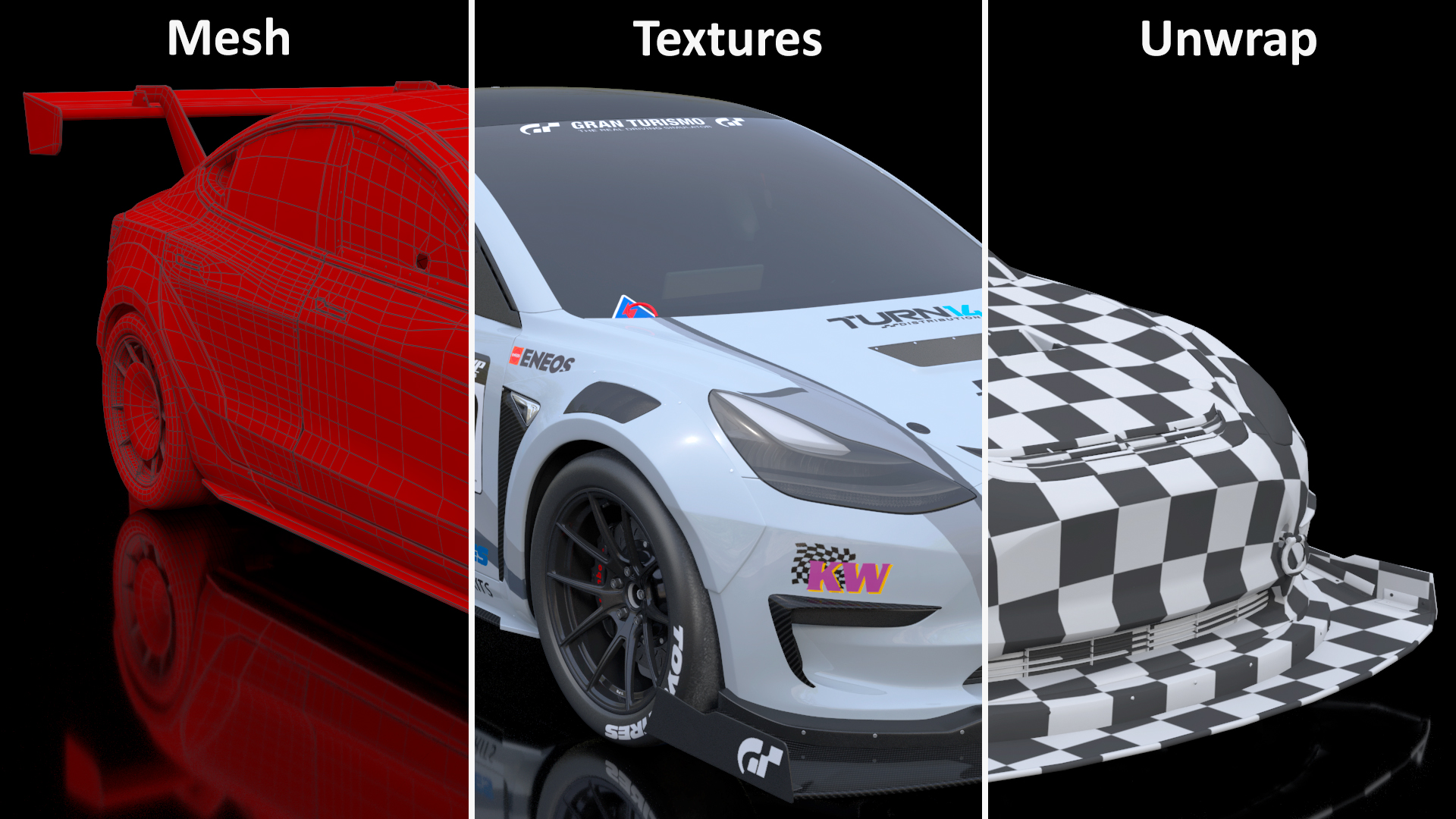 Tesla Model 3 Racing Car 3D model