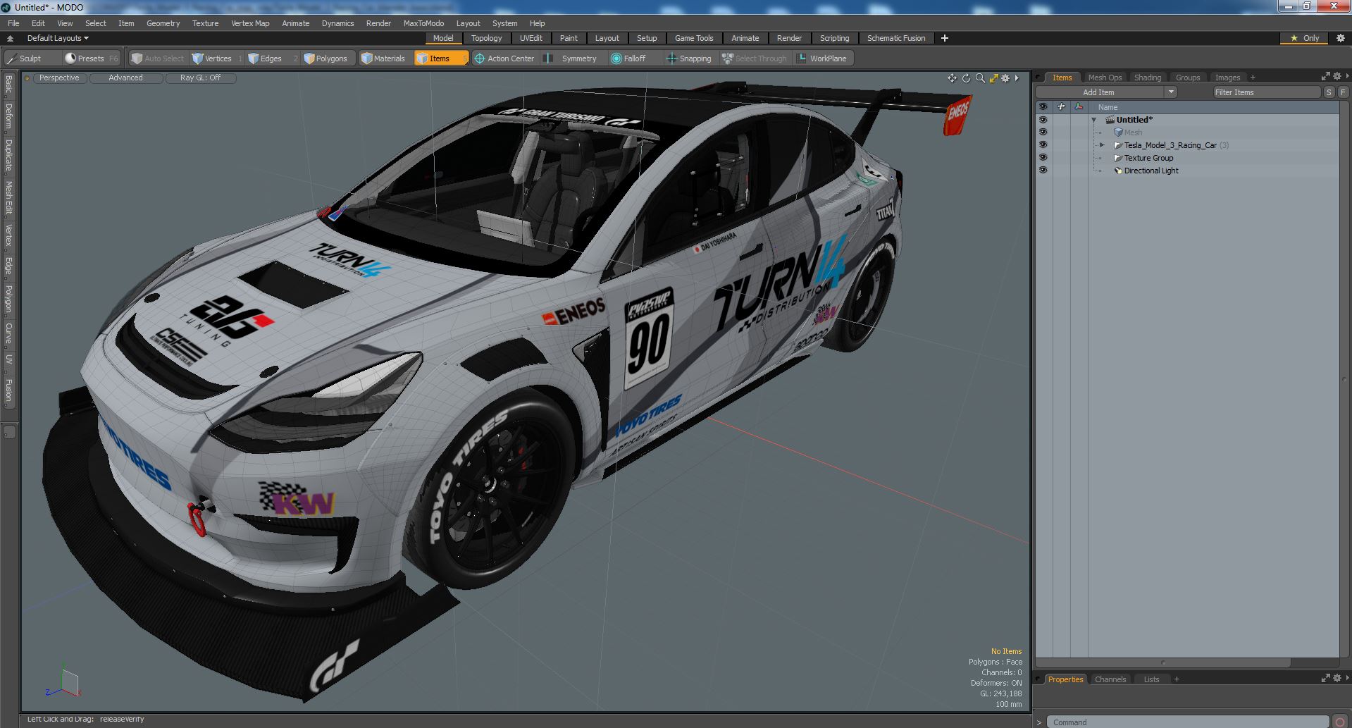 Tesla Model 3 Racing Car 3D model