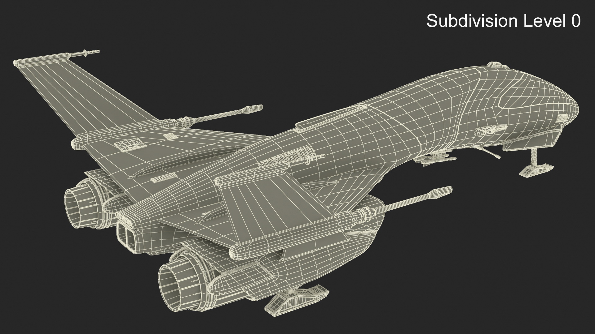 3D Dirty Futuristic Fighter Spaceship Rigged