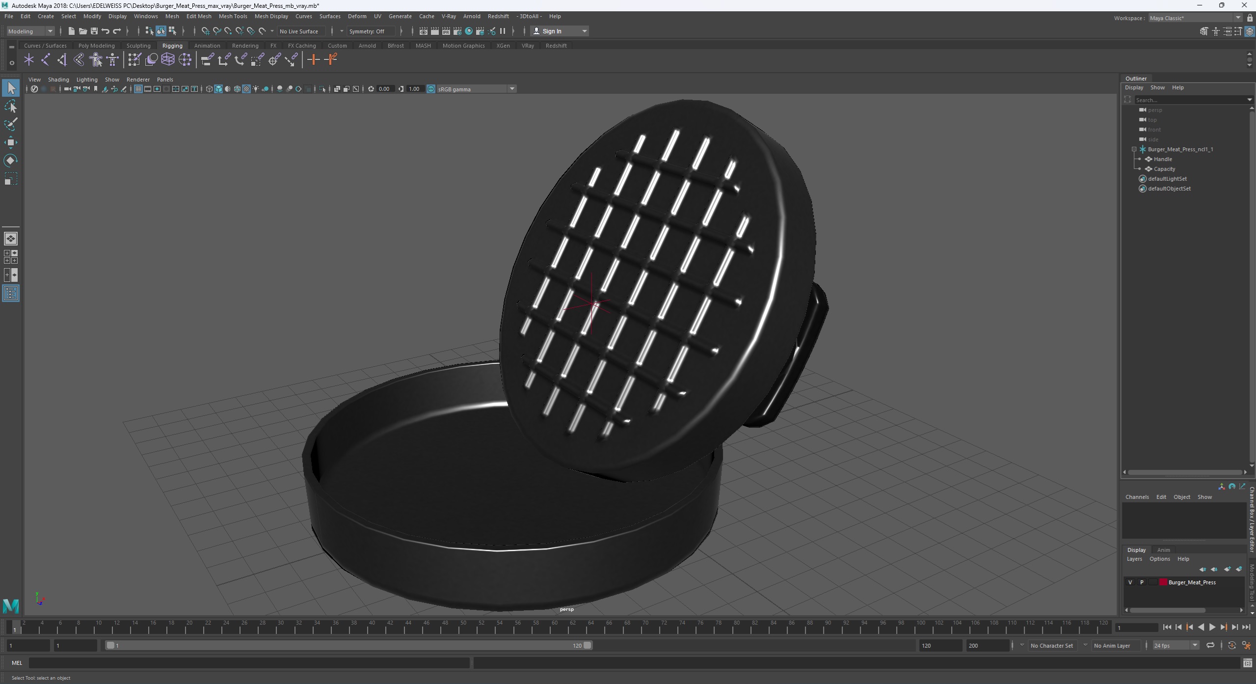Burger Meat Press 3D
