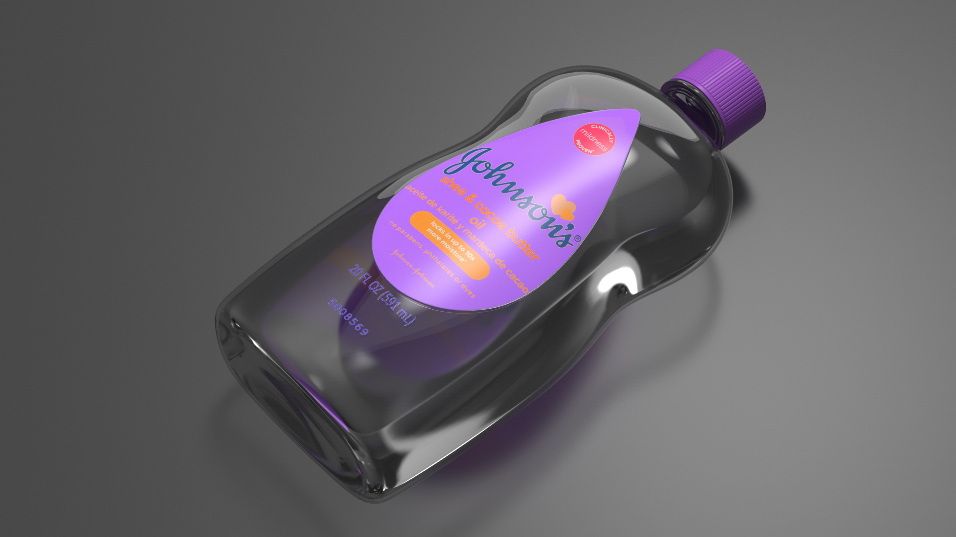 3D Johnsons Oil Bottle Purple