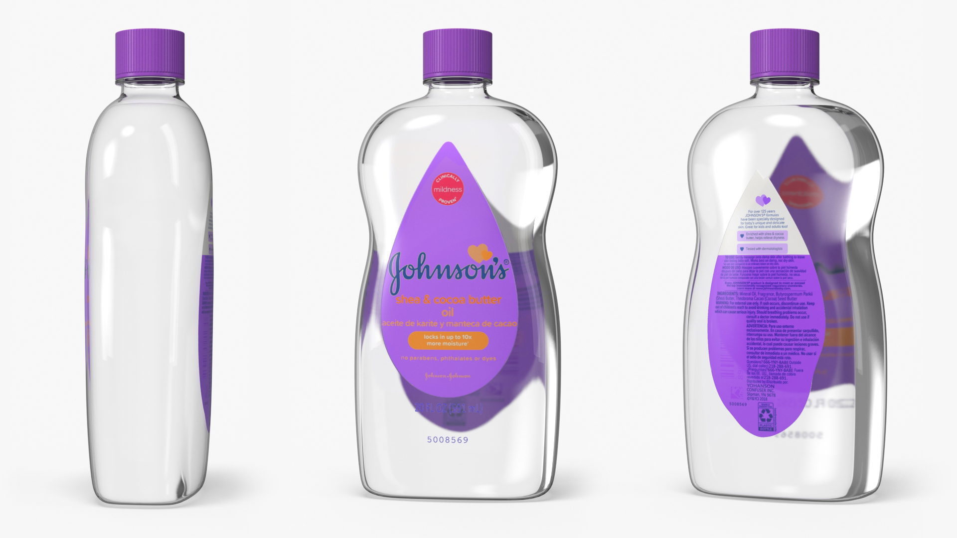 3D Johnsons Oil Bottle Purple