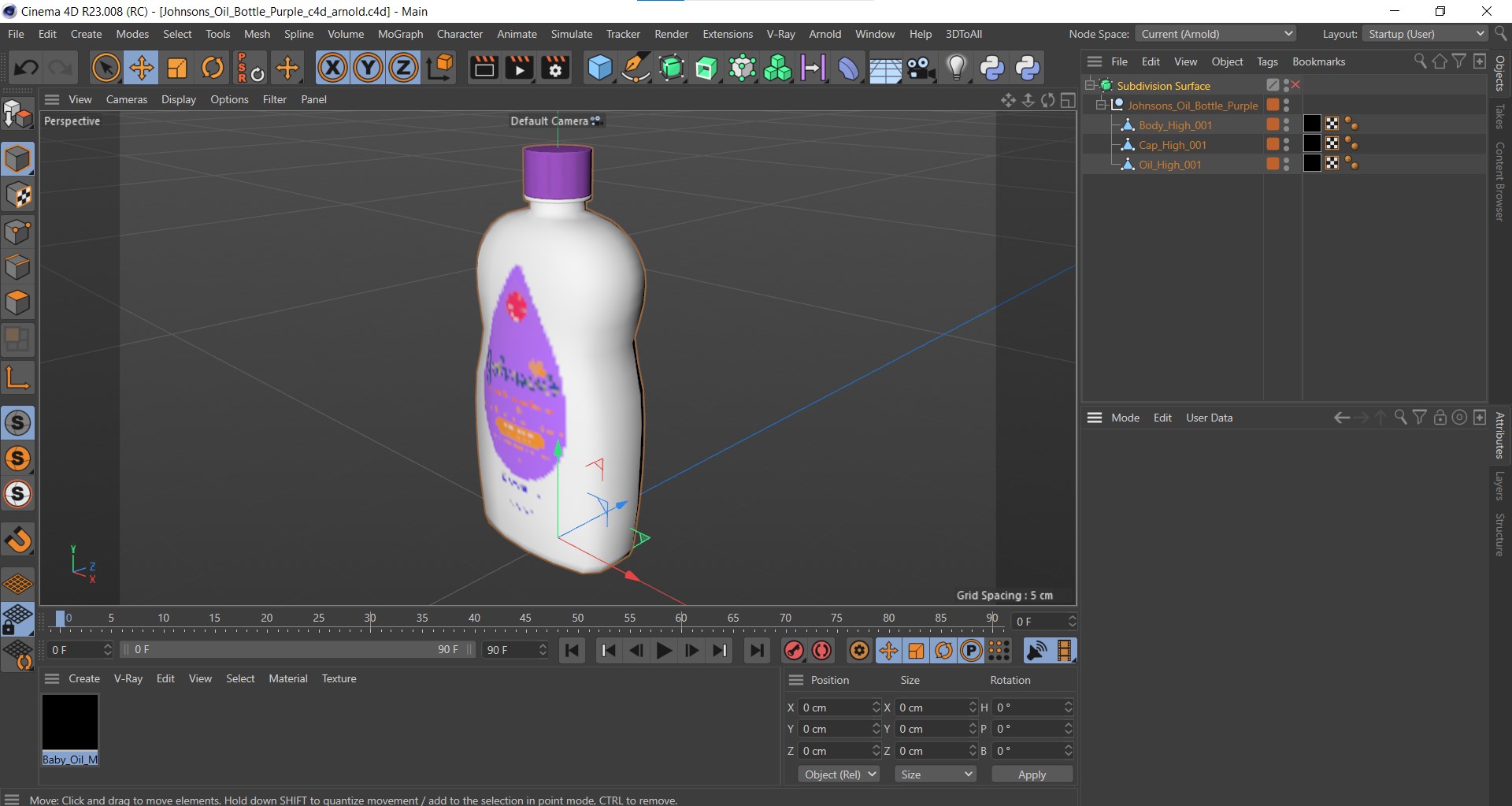 3D Johnsons Oil Bottle Purple