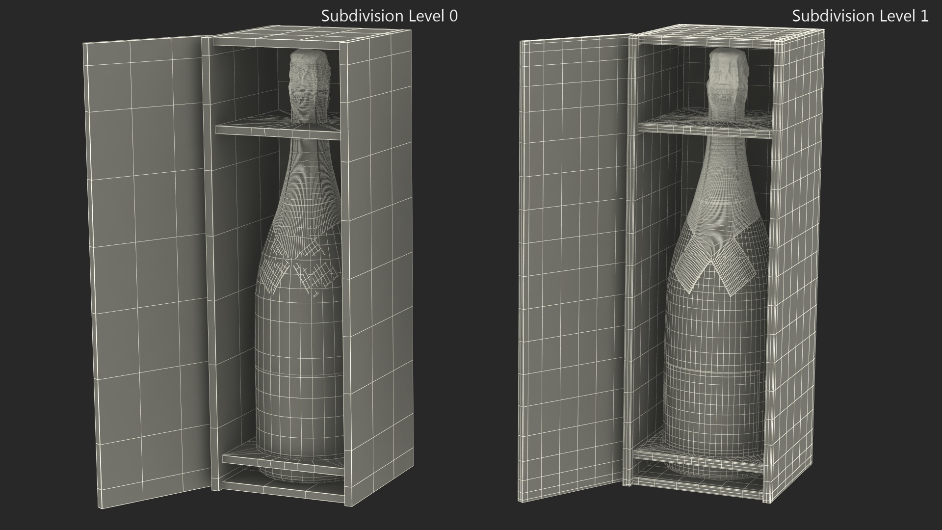 3D Luxurious Champagne in Wooden Box model