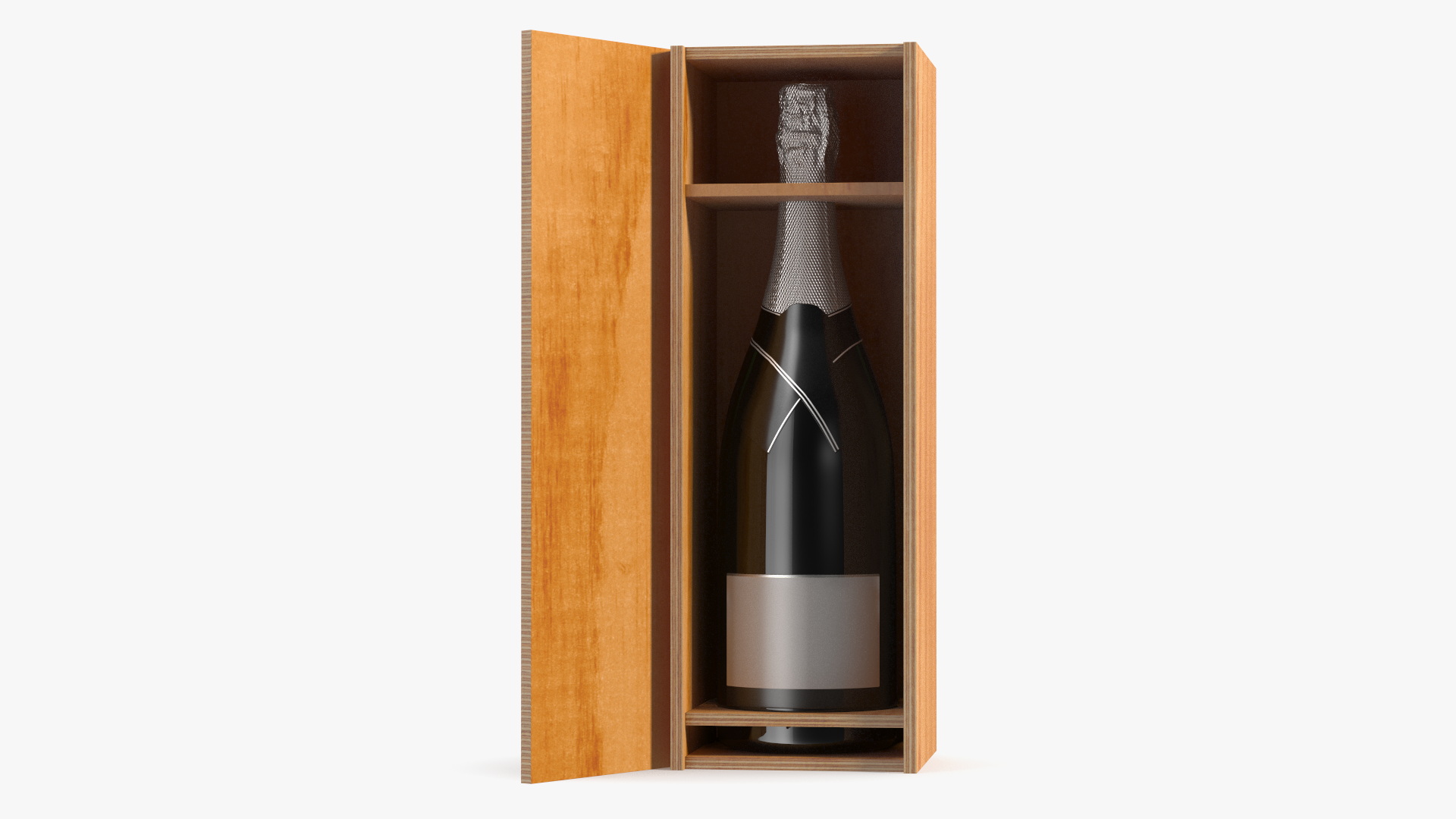 3D Luxurious Champagne in Wooden Box model