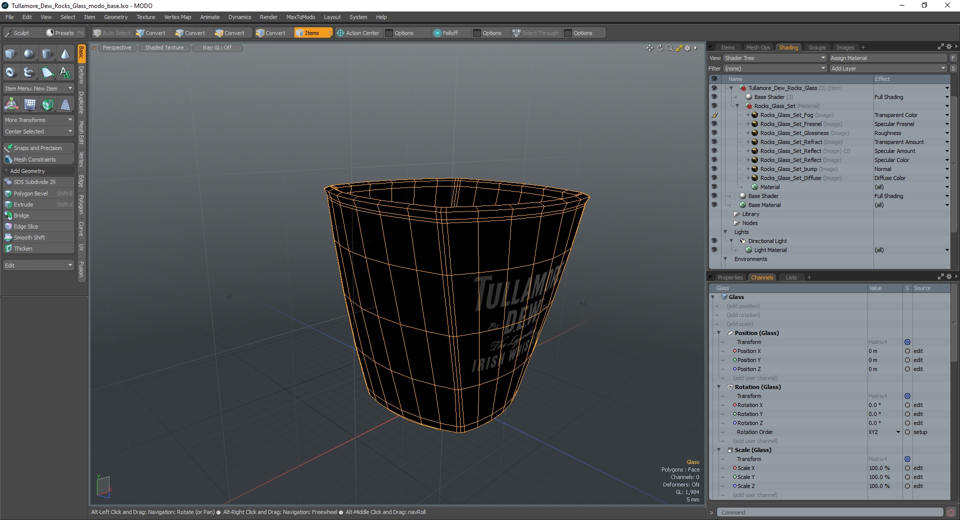 3D model Tullamore Dew Rocks Glass