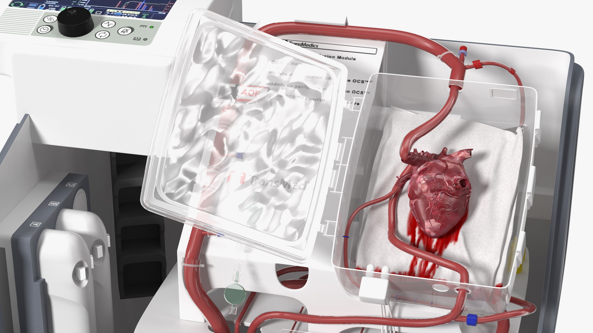 3D model Transmedics Organ Care System with Heart