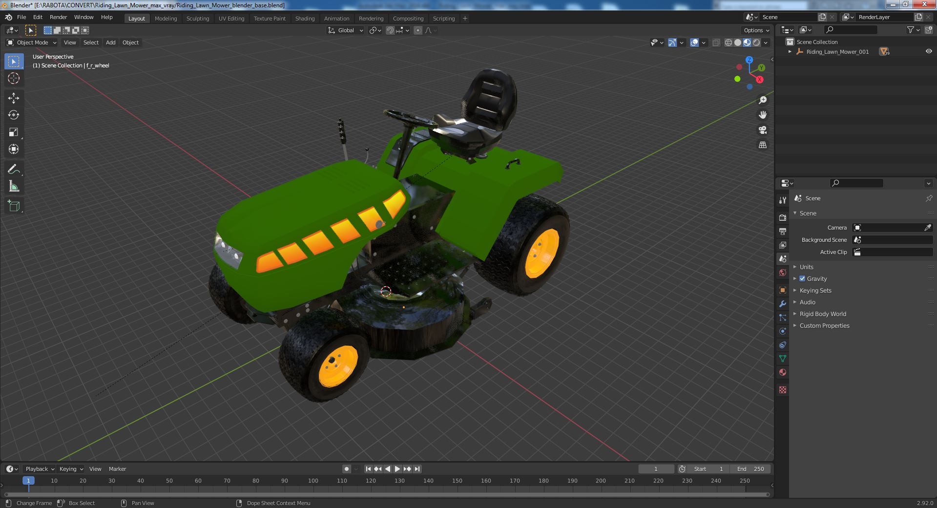 Riding Lawn Mower 3D