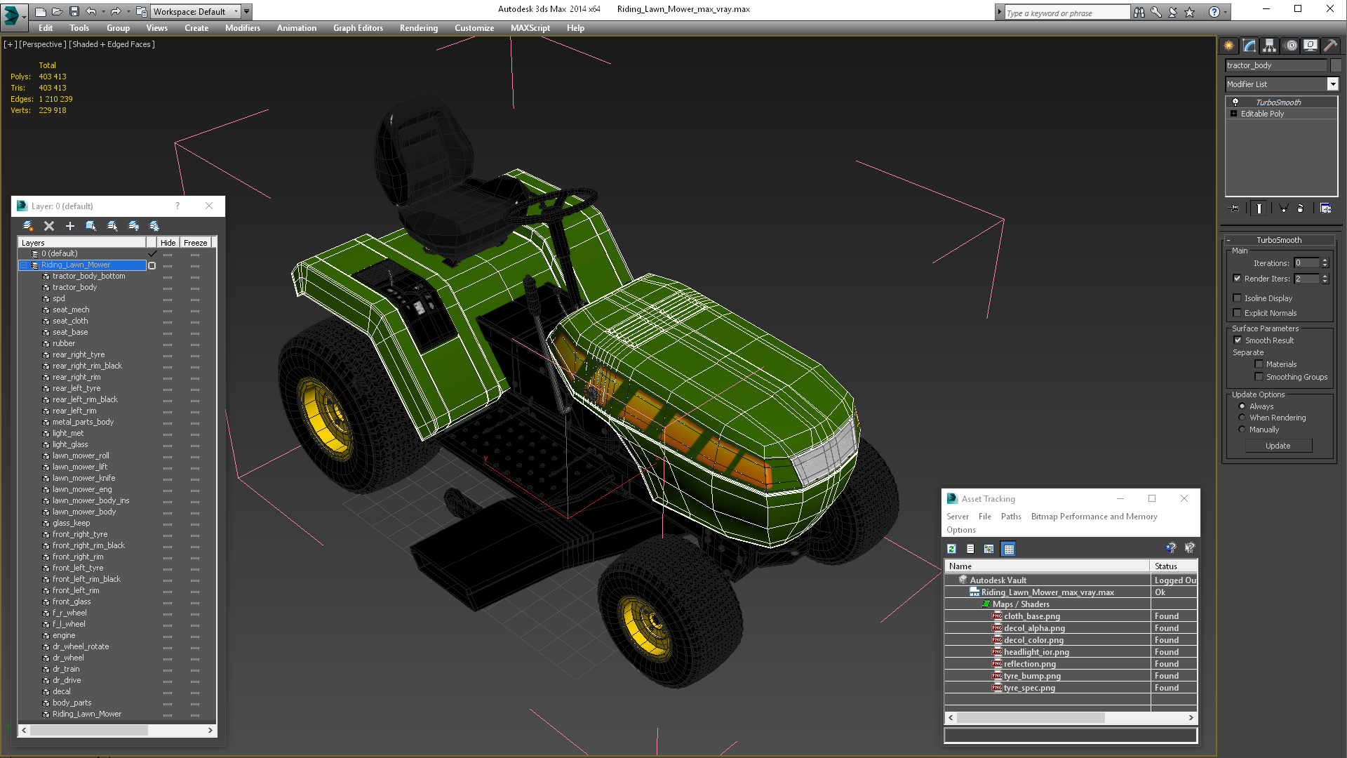 Riding Lawn Mower 3D