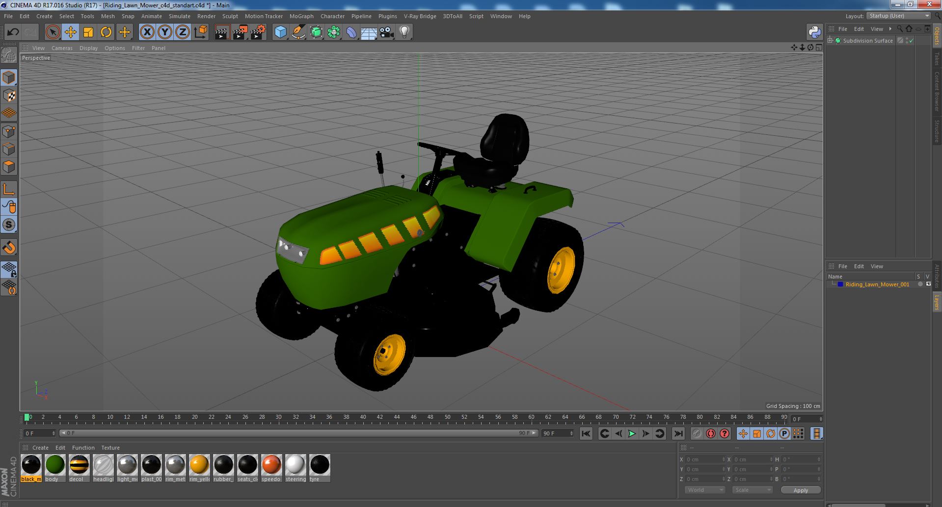 Riding Lawn Mower 3D