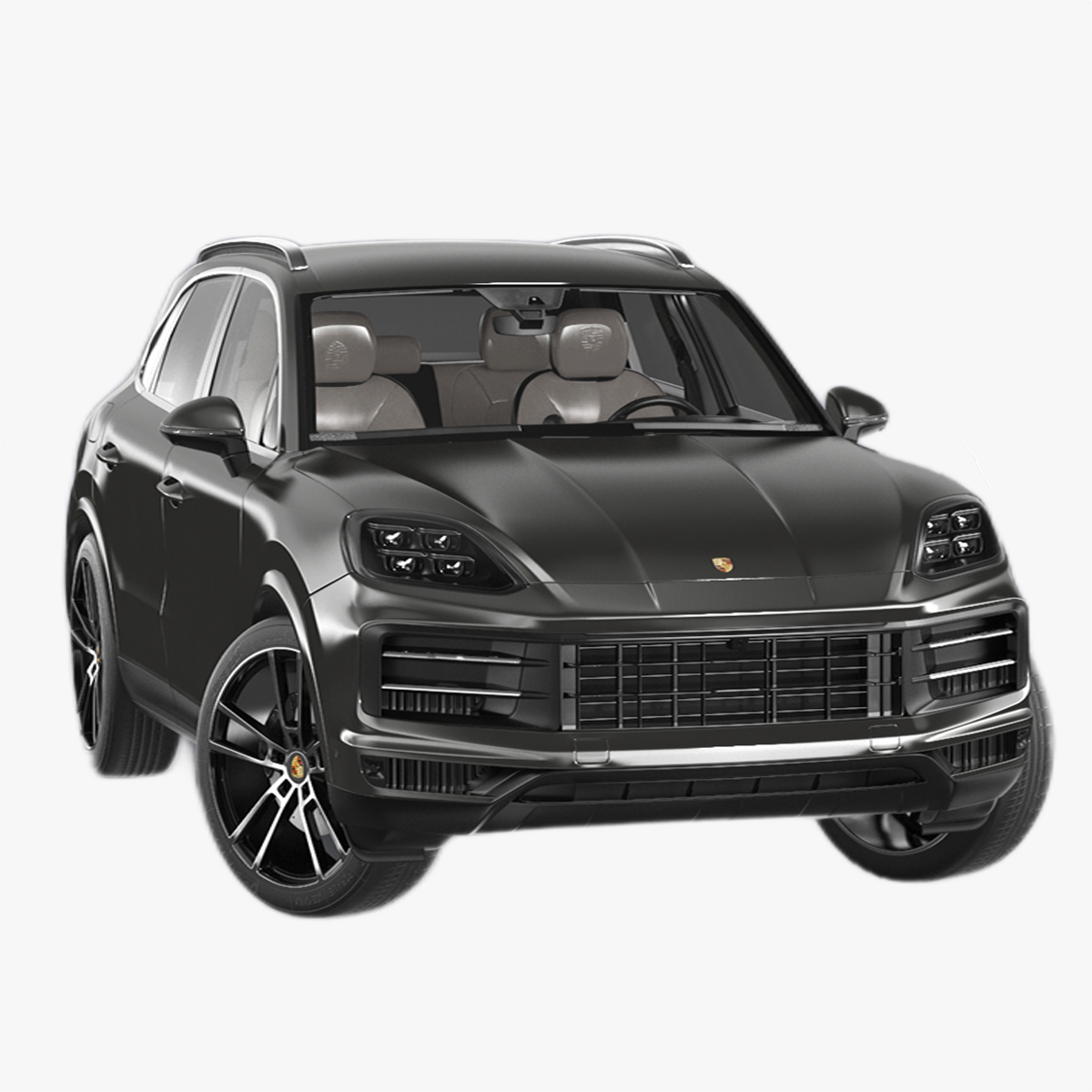 3D model 2024 Porsche Cayenne E-Hybrid Gray Rigged for Maya